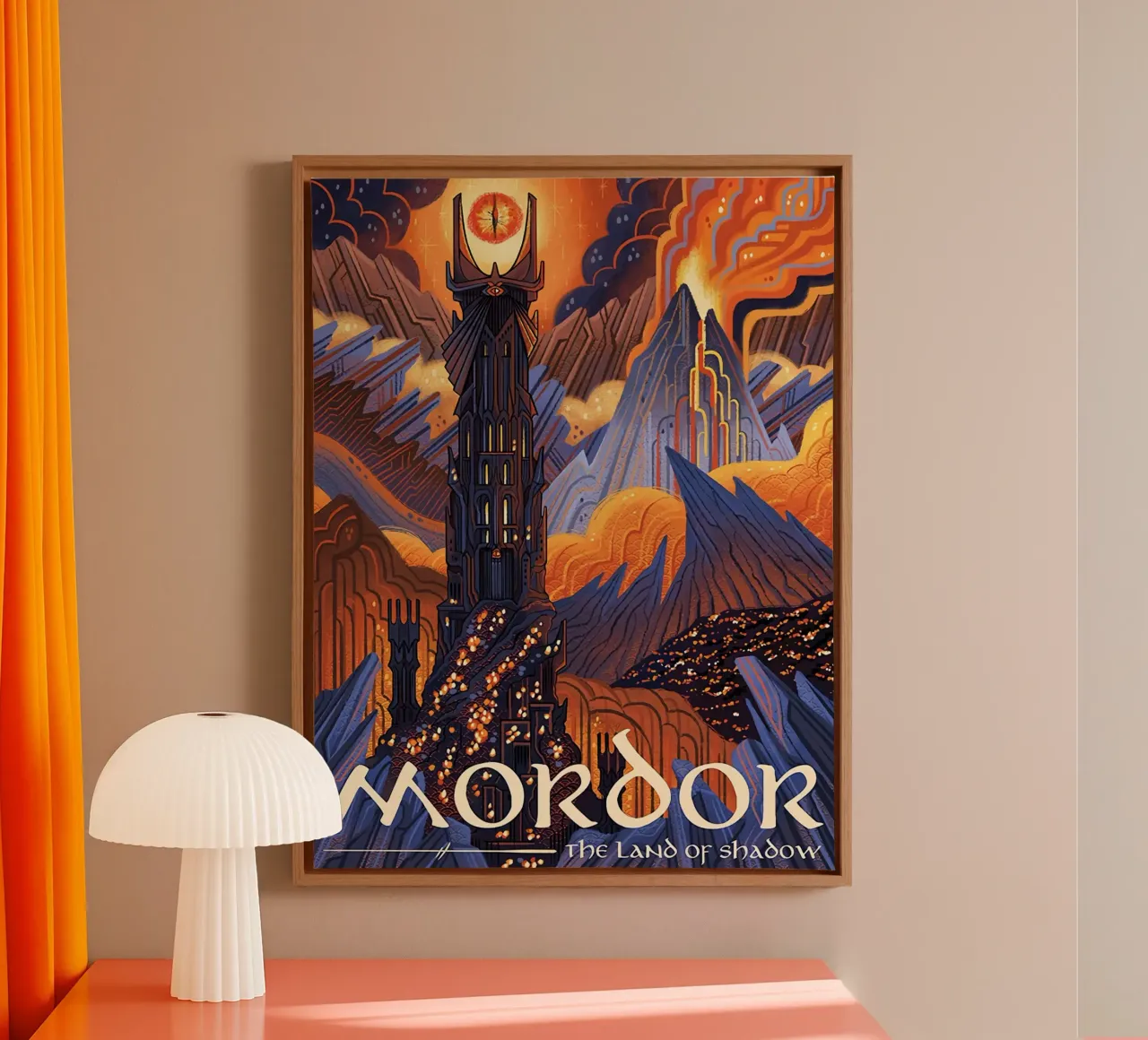 Mordor La Terra dell'Ombra tela con Cornice a cassetta da Junkie Movie