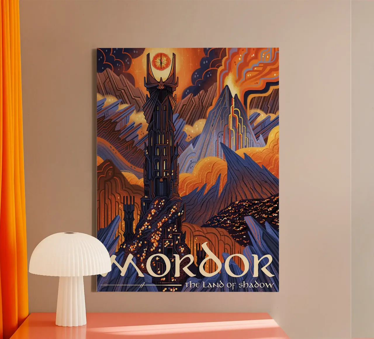 Mordor La Terra dell'Ombra tela con Cornice a cassetta da Junkie Movie