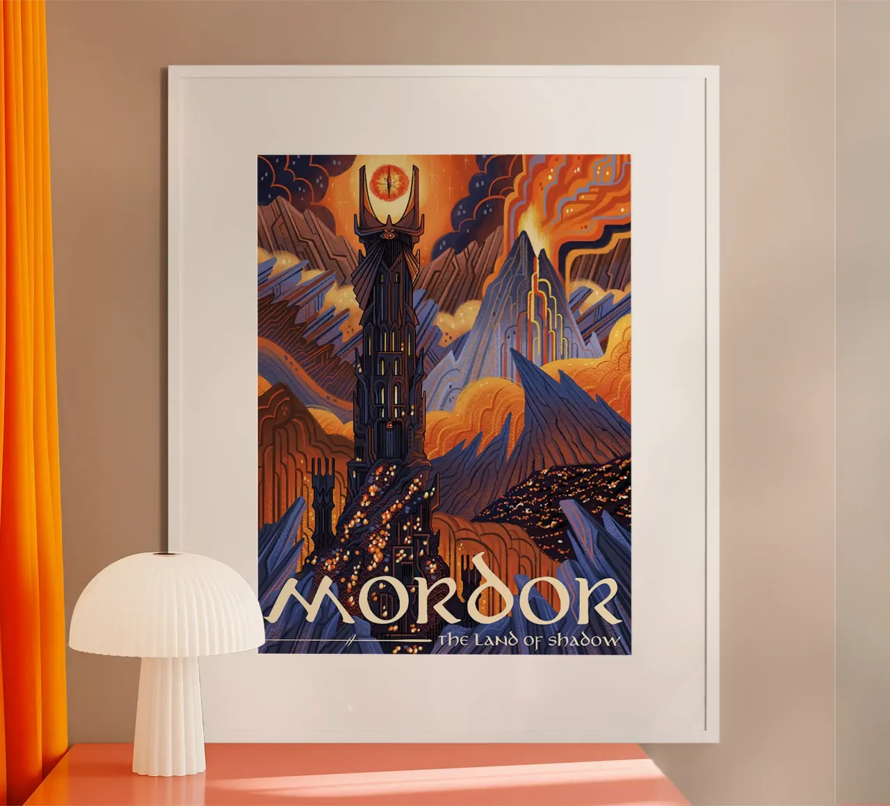 Mordor La Terra dell'Ombra poster con telaio in alluminio da Junkie Movie