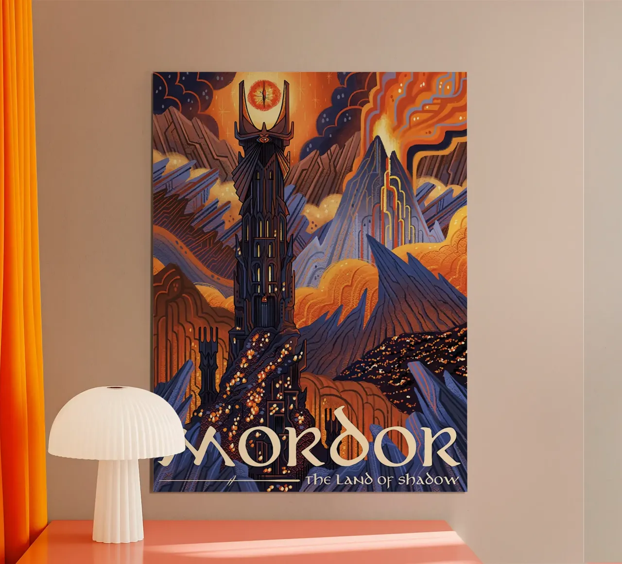 Mordor La Terra dell'Ombra poster con telaio in alluminio da Junkie Movie