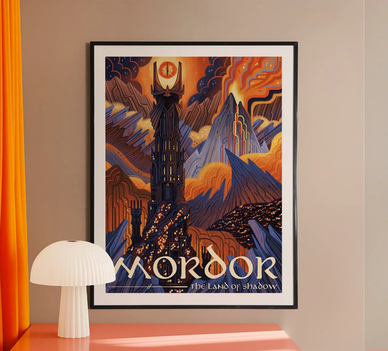 Mordor La Terra dell'Ombra poster con telaio in alluminio da Junkie Movie