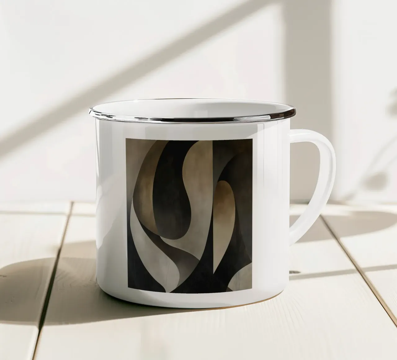 forme astratte in colori scuri tazza in smalto da Imagine
