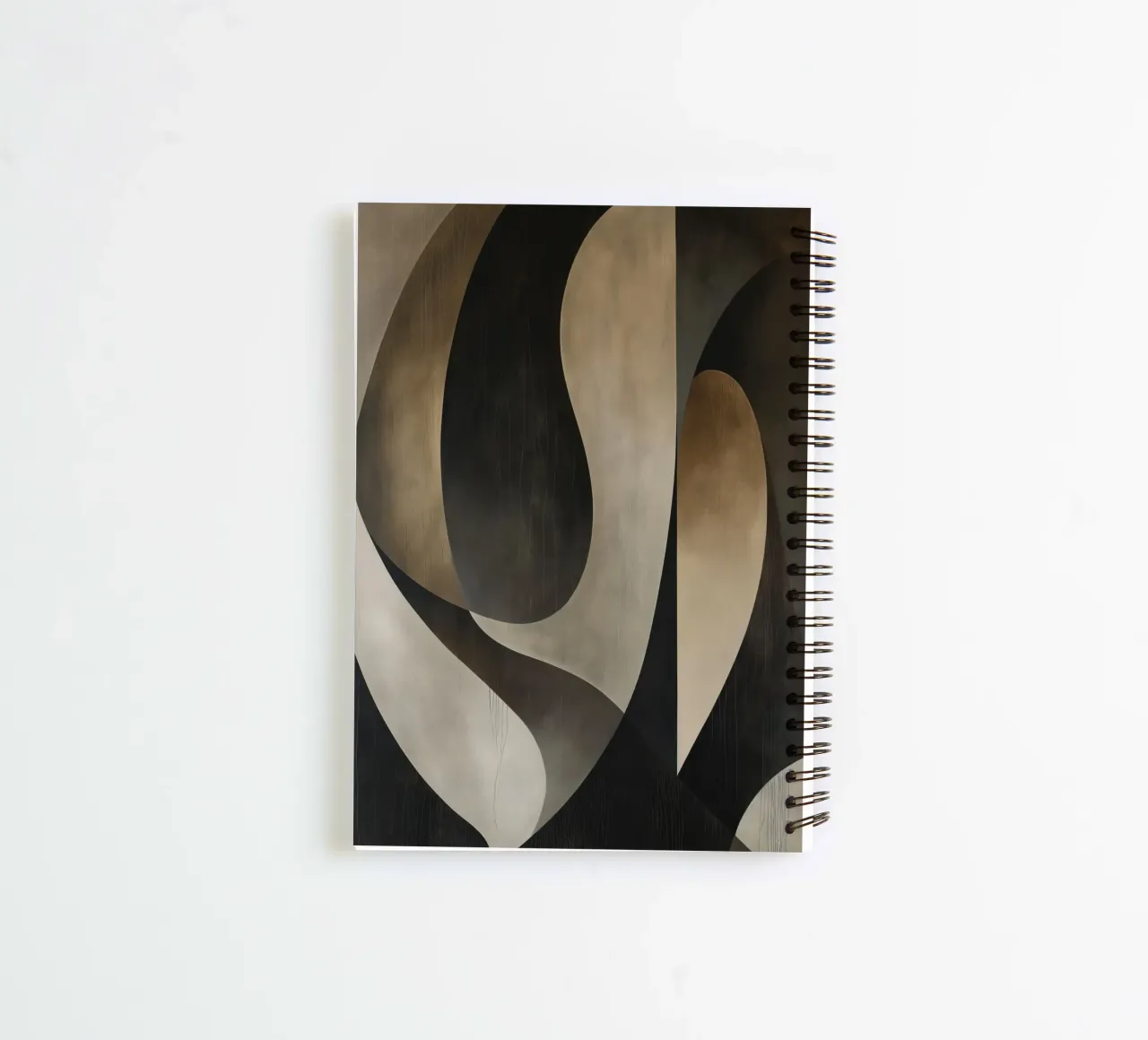 abstract shapes in dark colours spiral notebook by Imagine