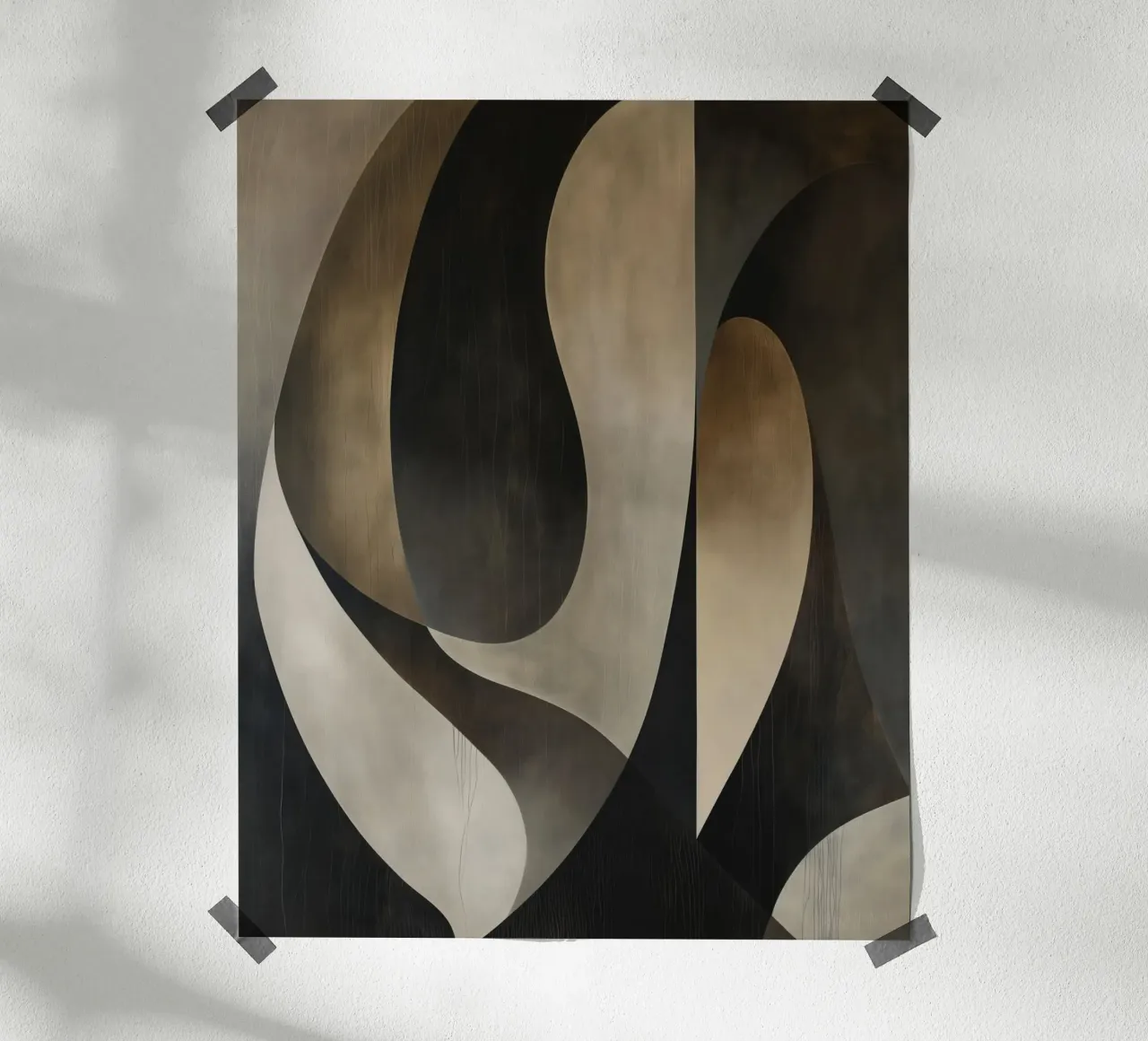 forme astratte in colori scuri poster con telaio in alluminio da Imagine