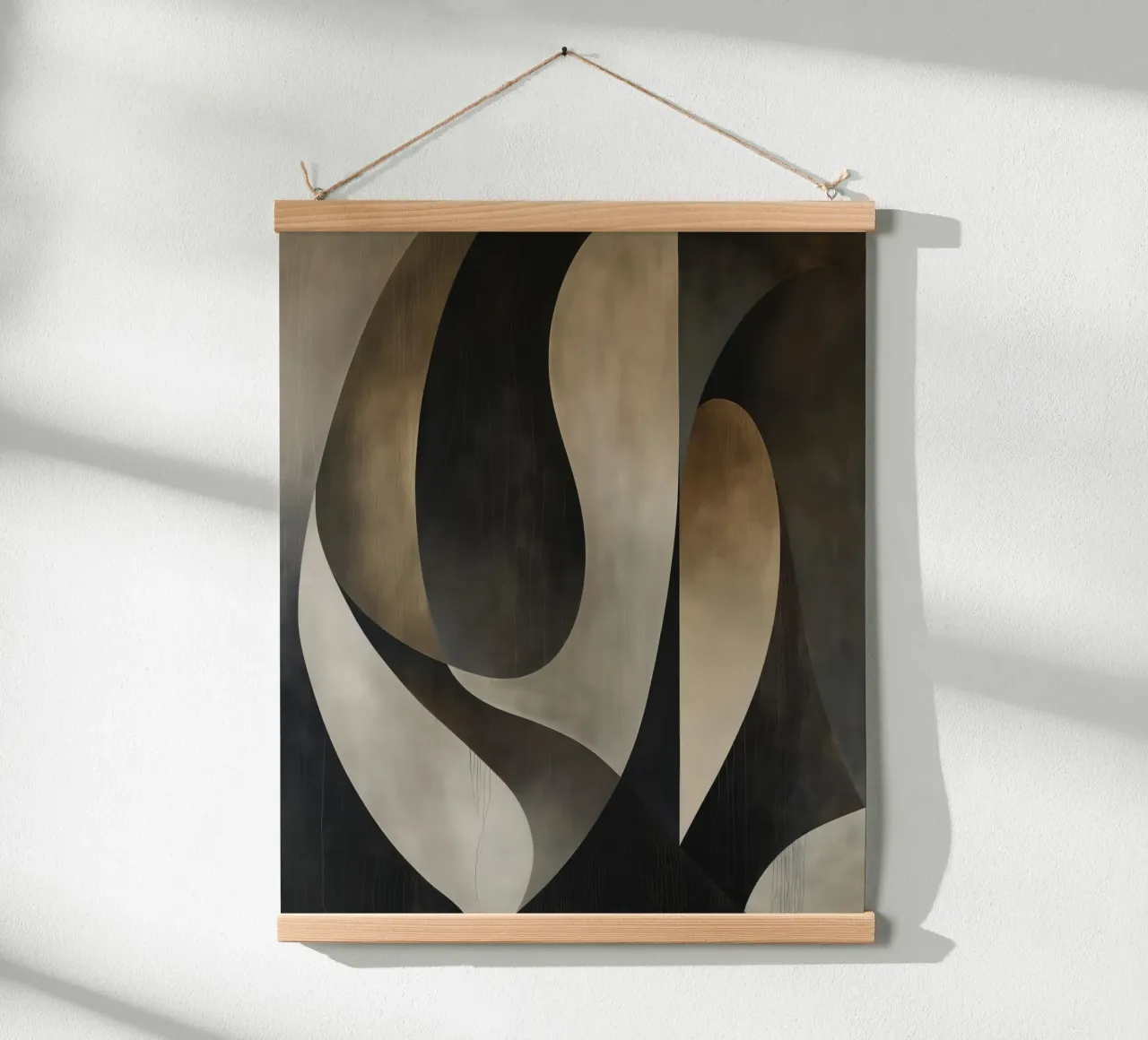 forme astratte in colori scuri poster con telaio in alluminio da Imagine