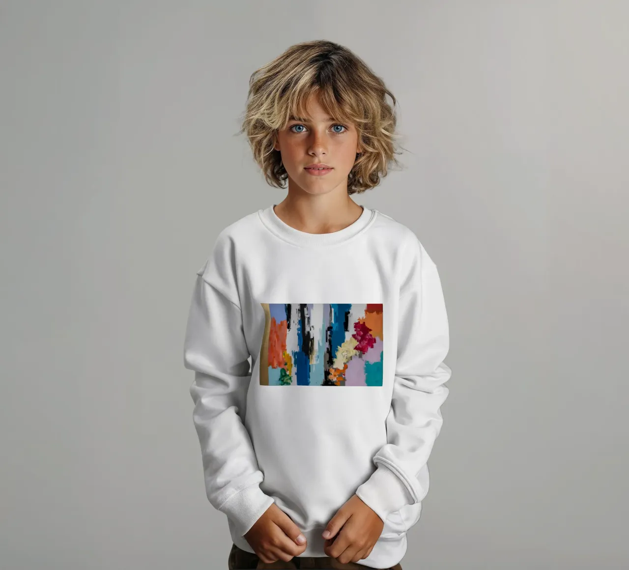 Gilded Azure Cascade kids sweatshirt by Sublime Layers