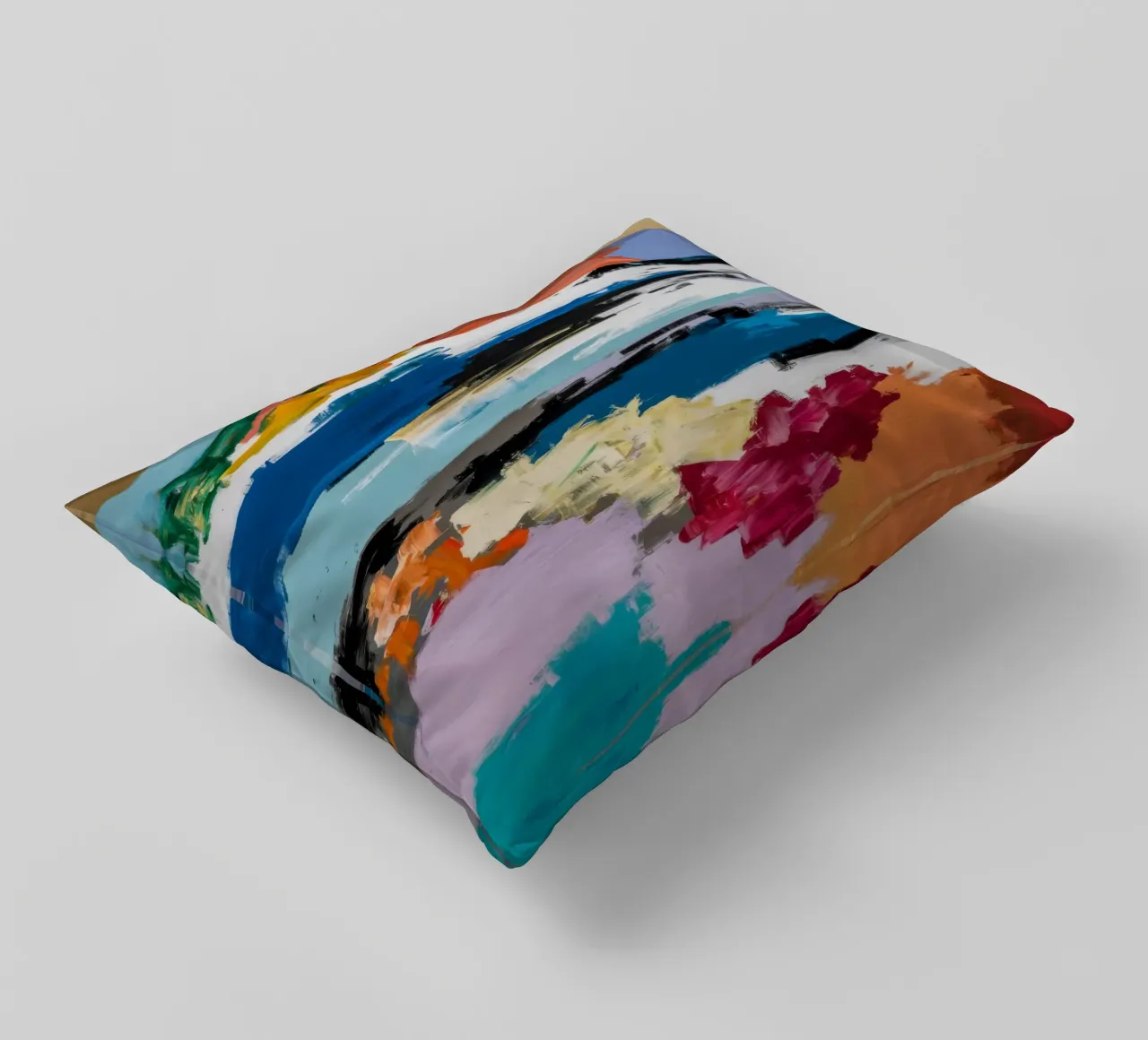 Gilded Azure Cascade decorative cushion by Sublime Layers