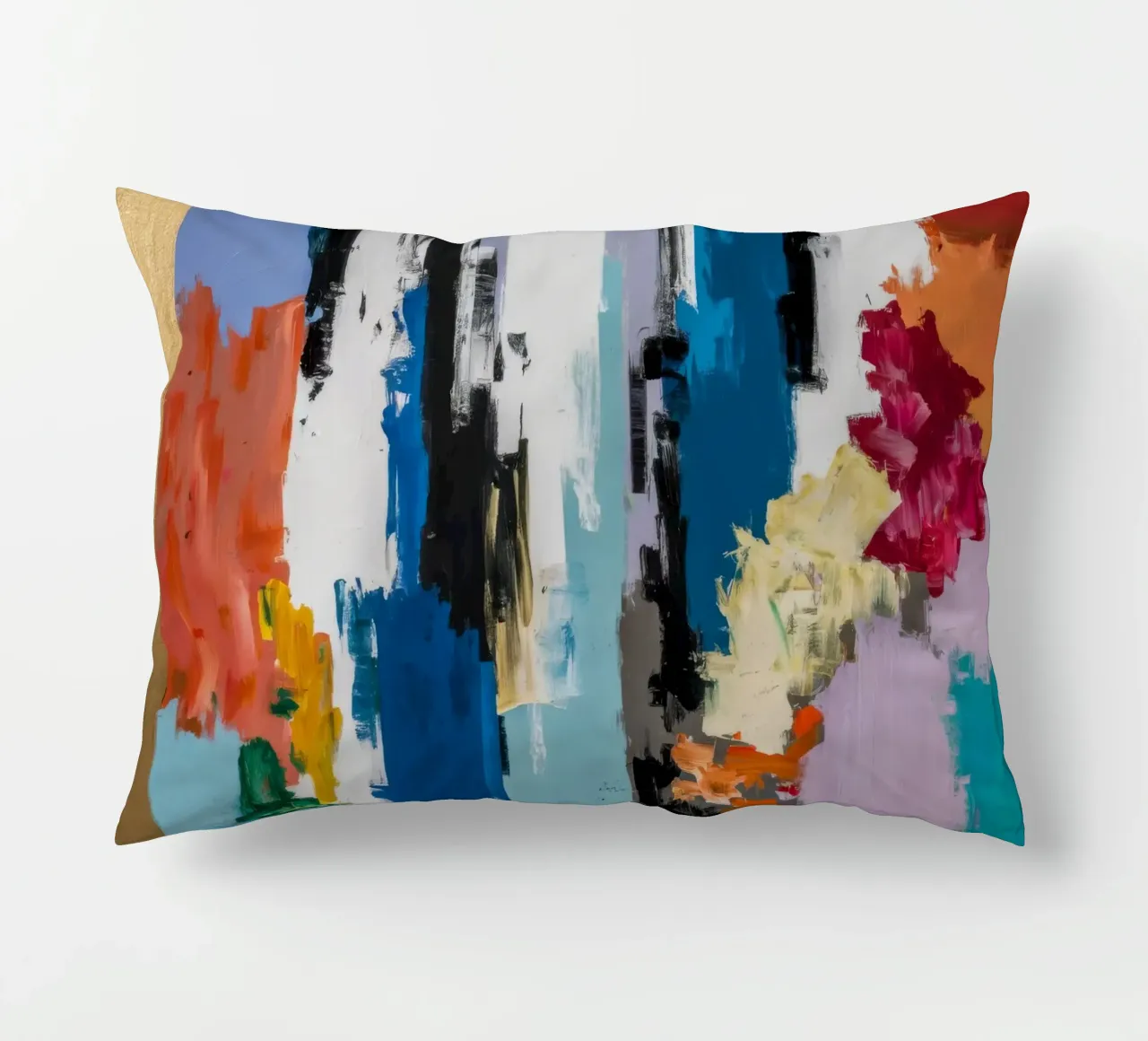 Gilded Azure Cascade decorative cushion by Sublime Layers