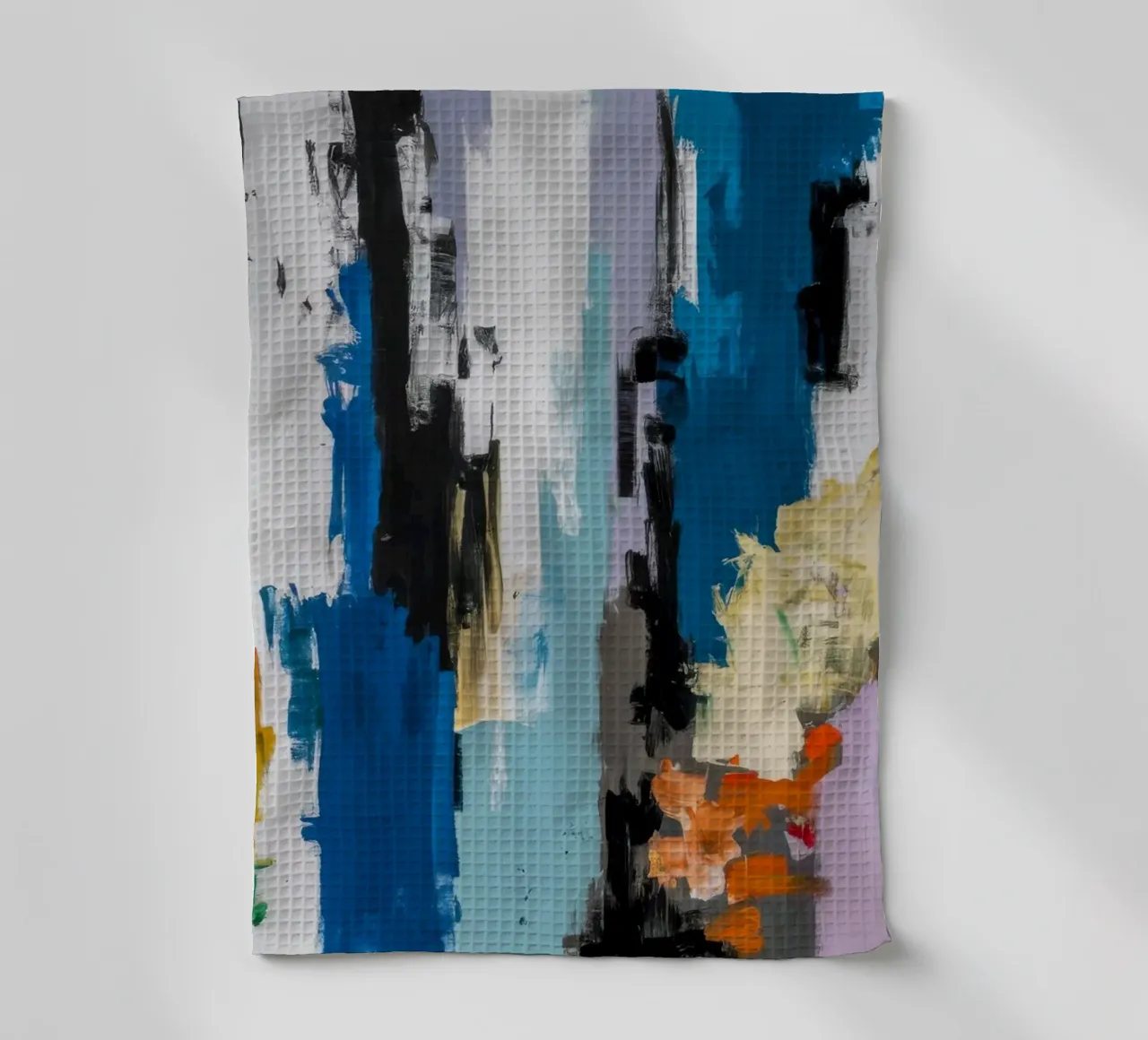 Vergulde azuurblauwe waterval theedoek van Sublime Layers