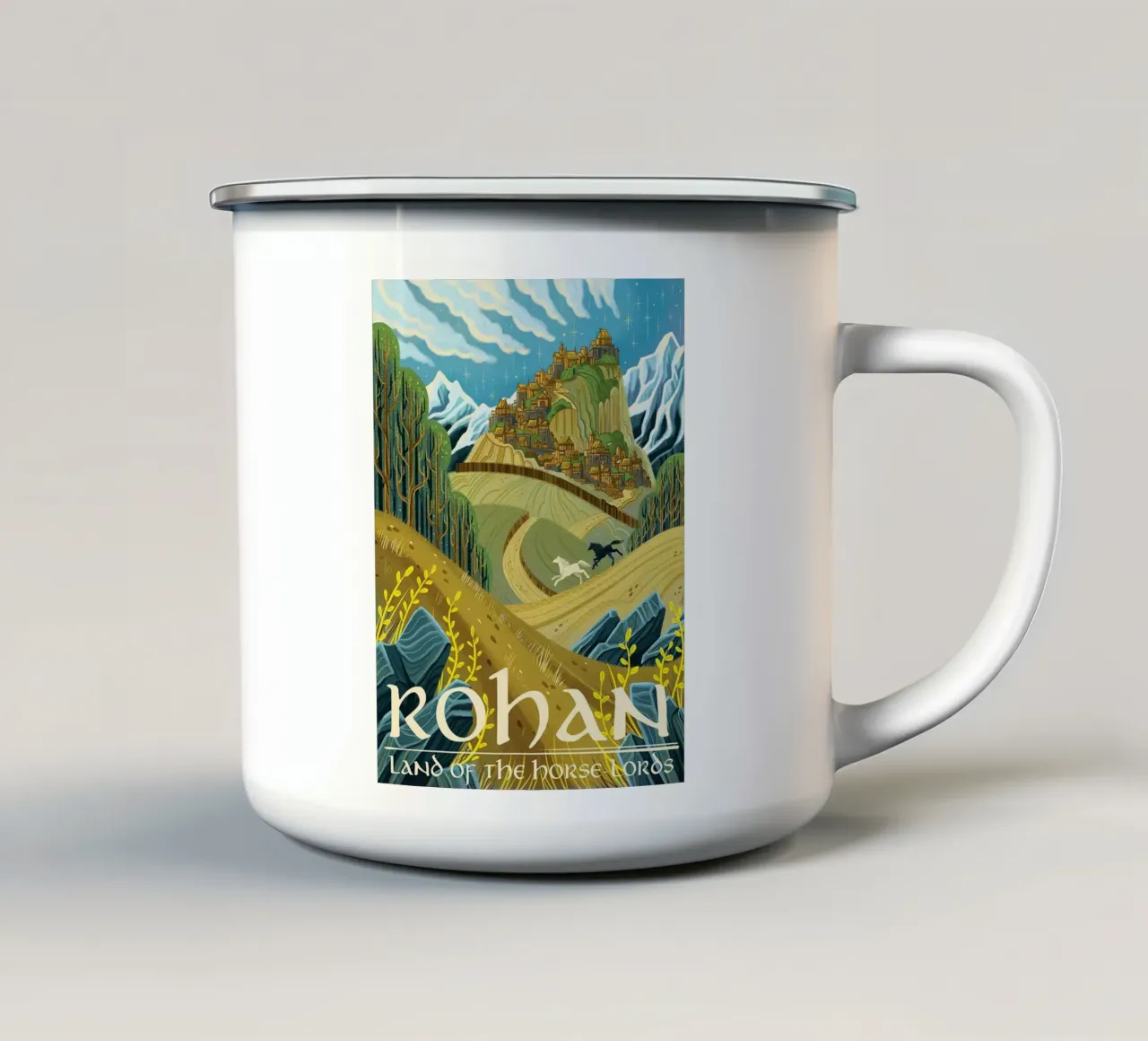 Rohan Terra dei Signori dei Cavalli tazza in smalto da Junkie Movie