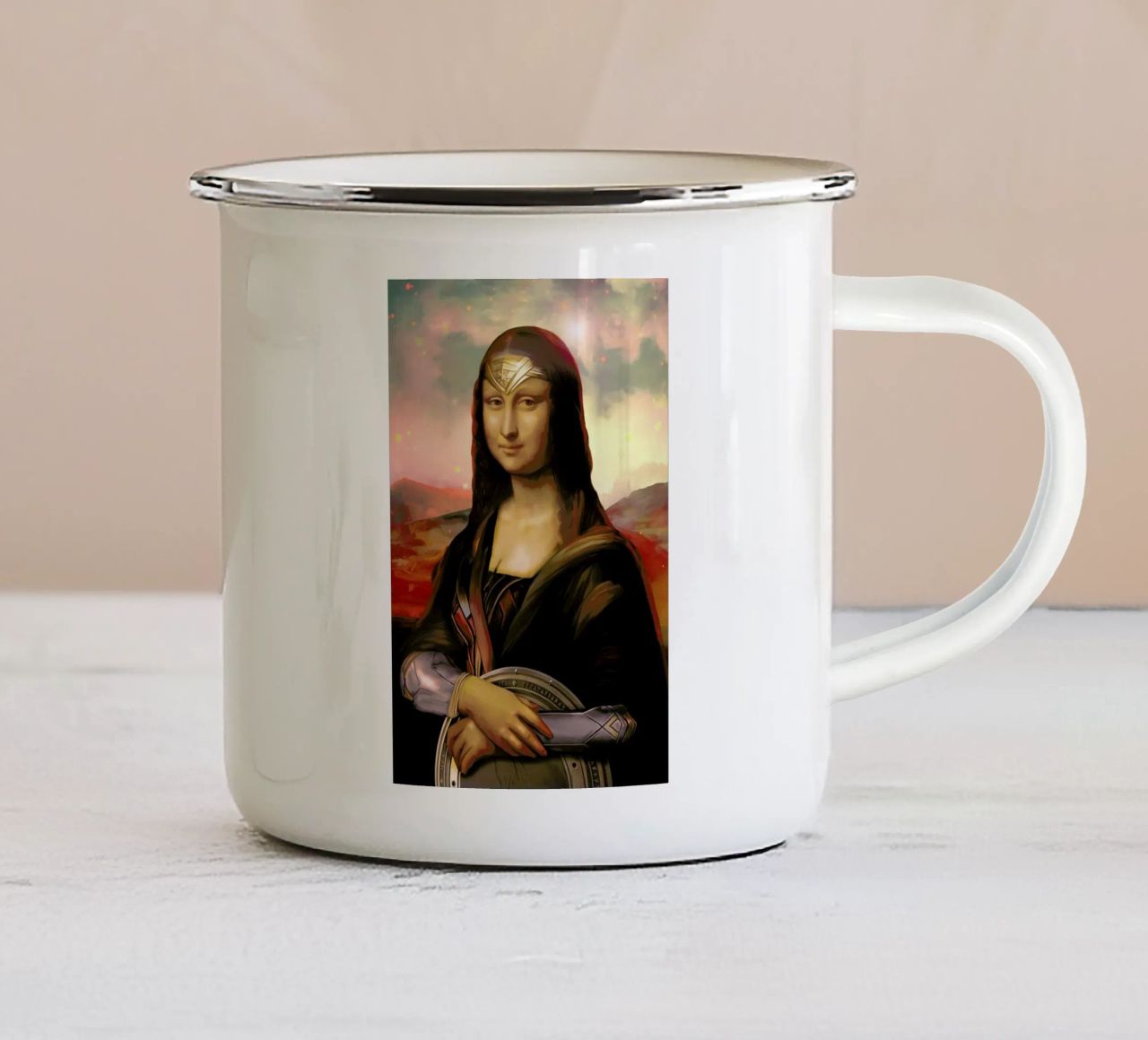 Wonder Mona Lisa tazza in smalto da Nettsch
