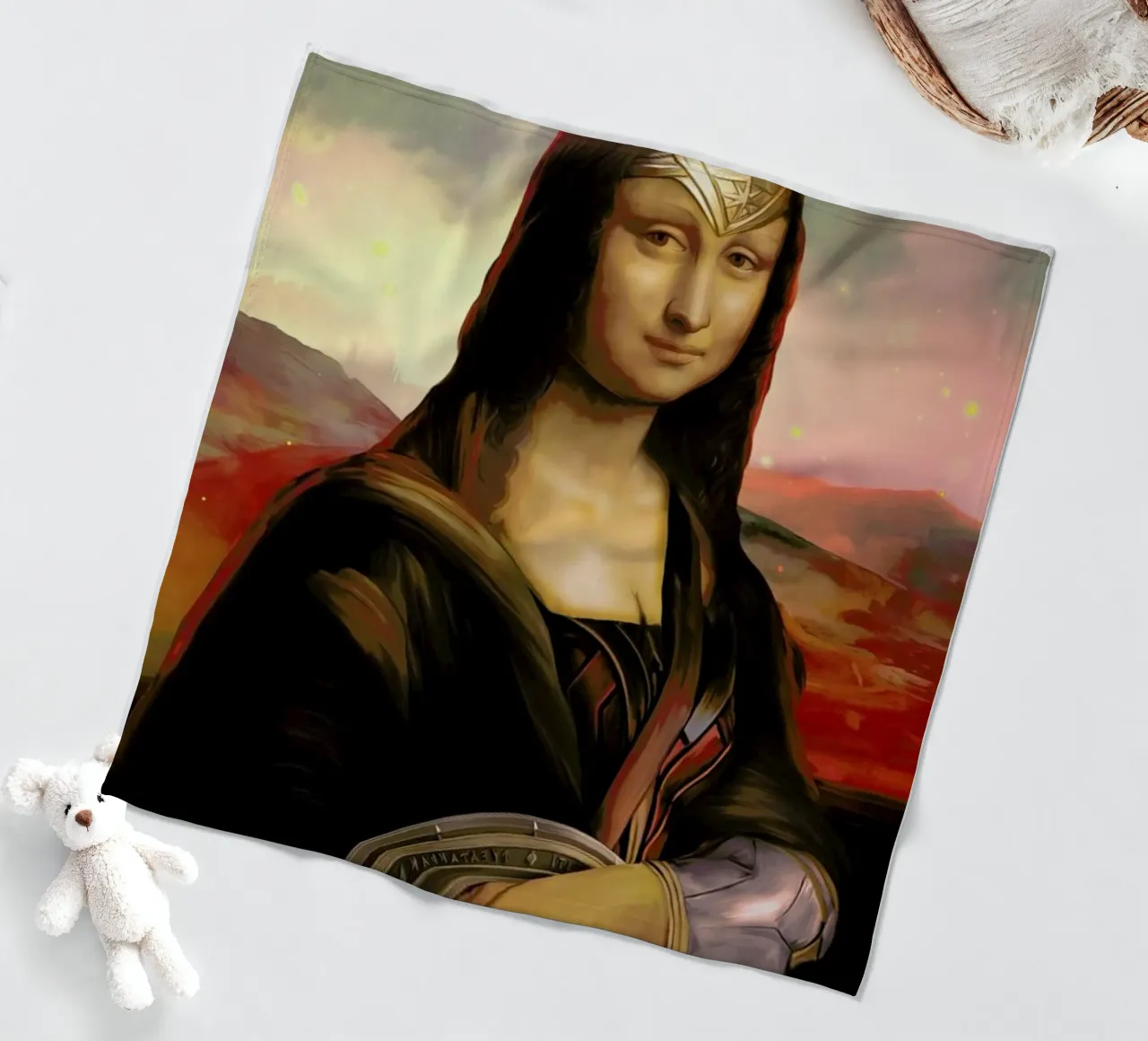 Wonder Mona Lisa fleece blanket by Nettsch