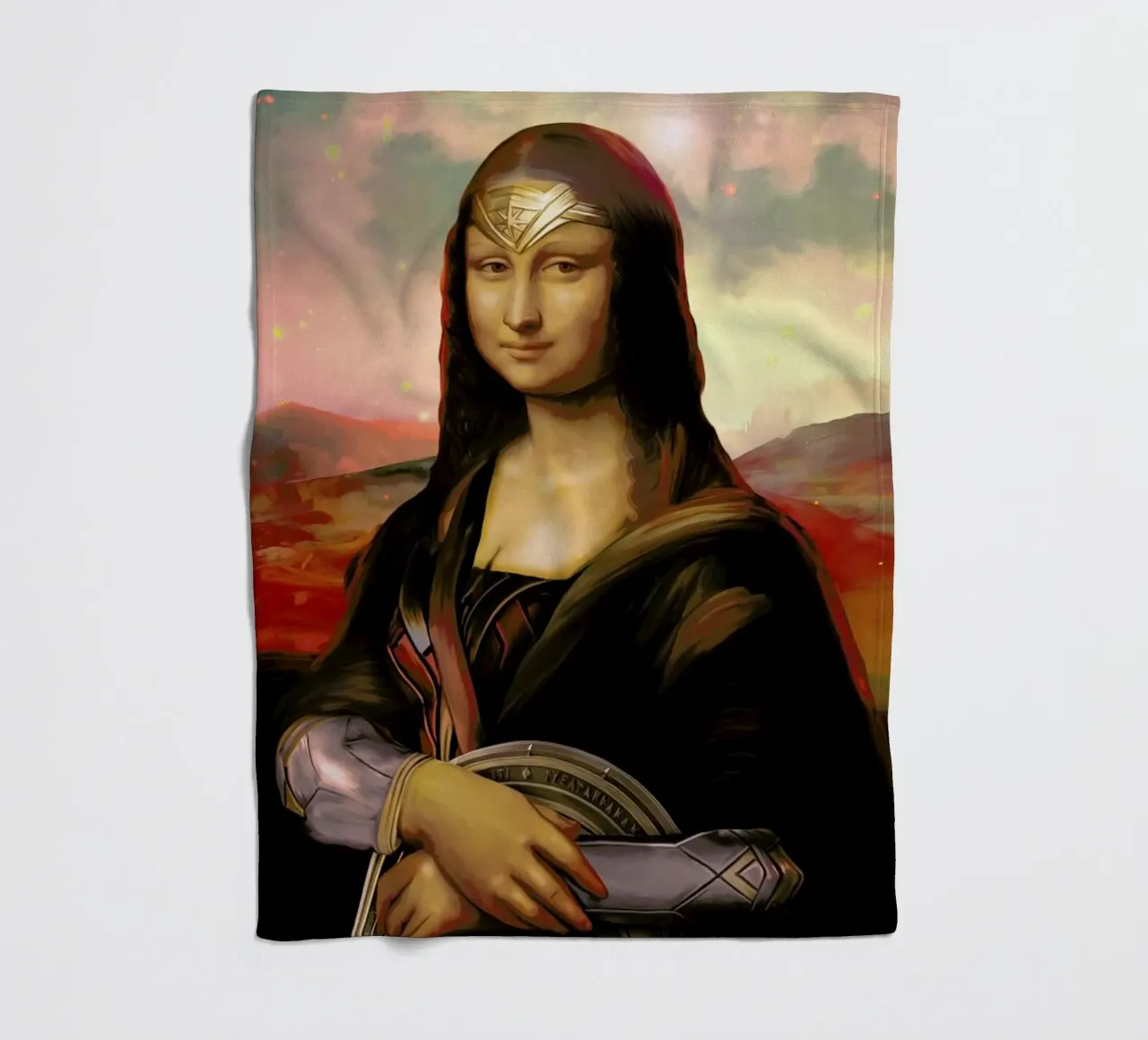 Wonder Mona Lisa fleece blanket by Nettsch