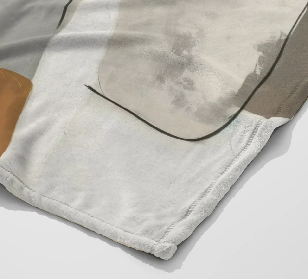 Forme astratte in crema e nero e marrone coperta in pile da Imagine