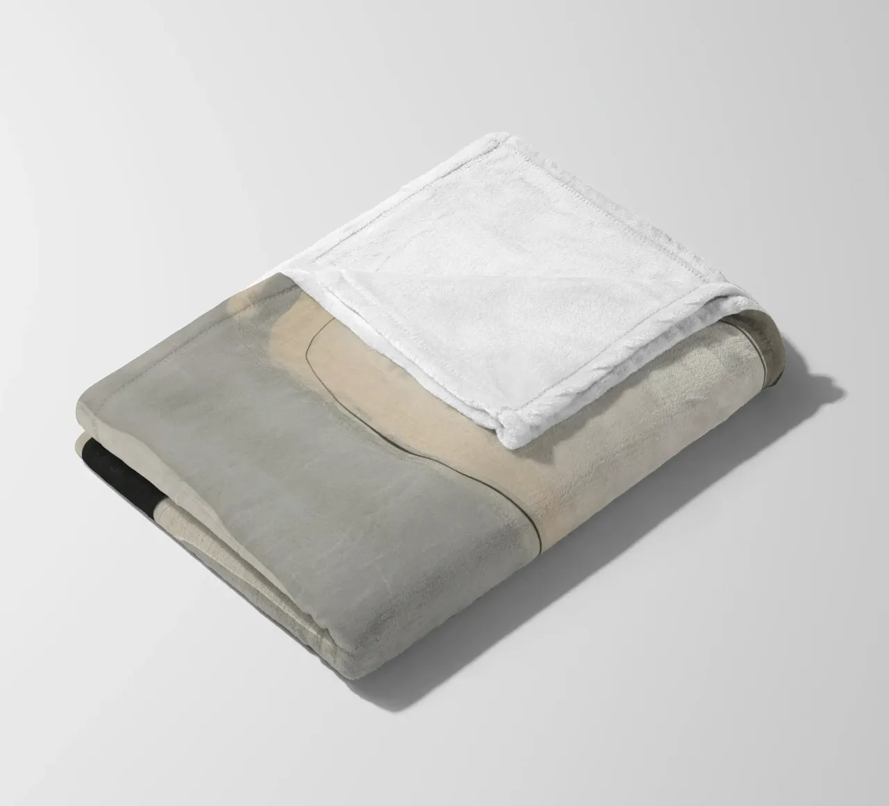 Forme astratte in crema e nero e marrone coperta in pile da Imagine