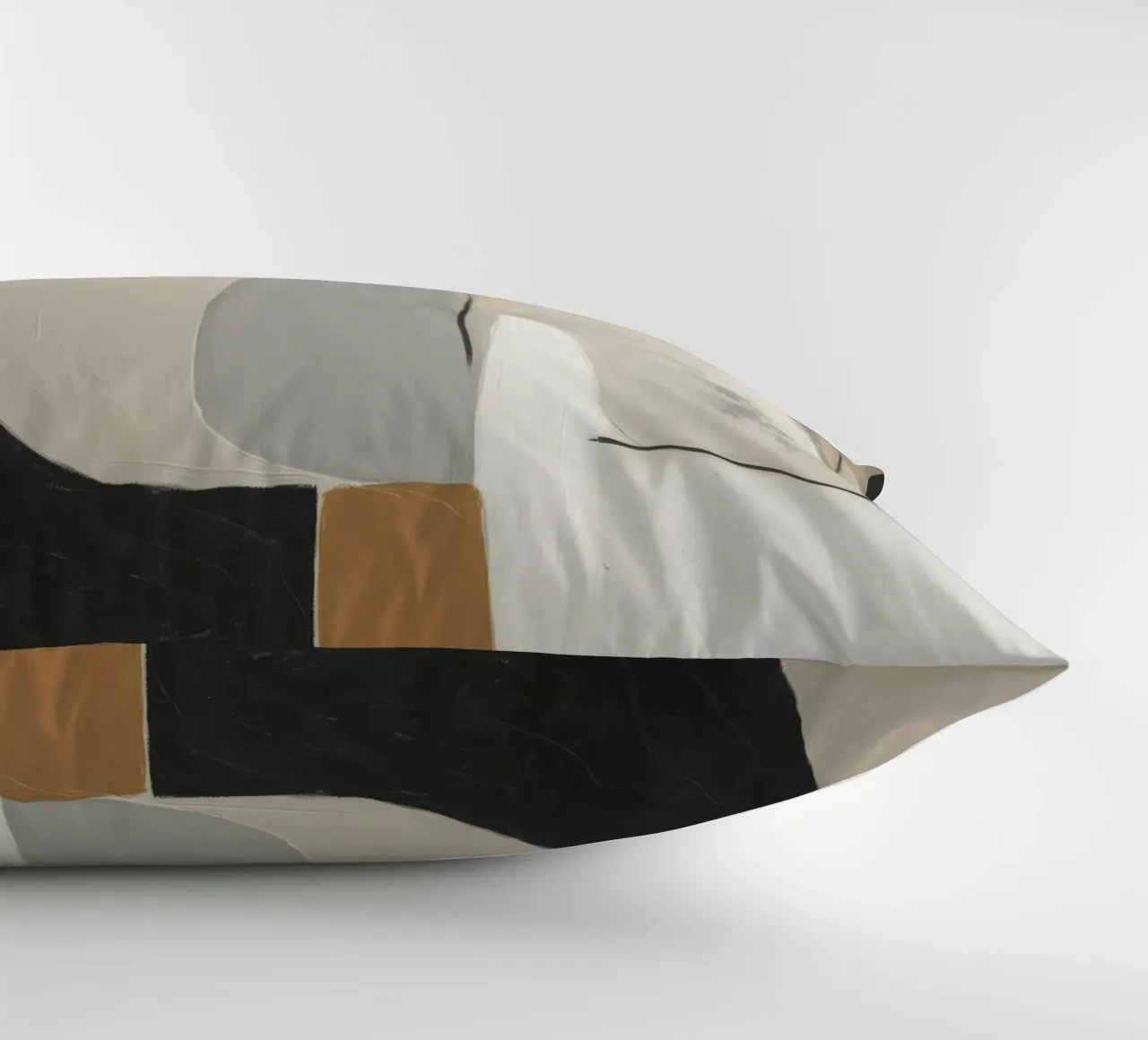 Forme astratte in crema e nero e marrone cuscino da Imagine