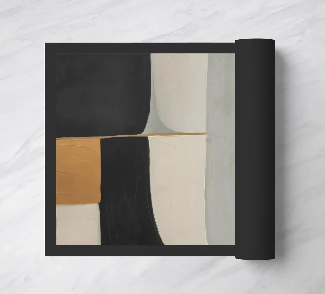 Forme astratte in crema e nero e marrone zerbino da Imagine
