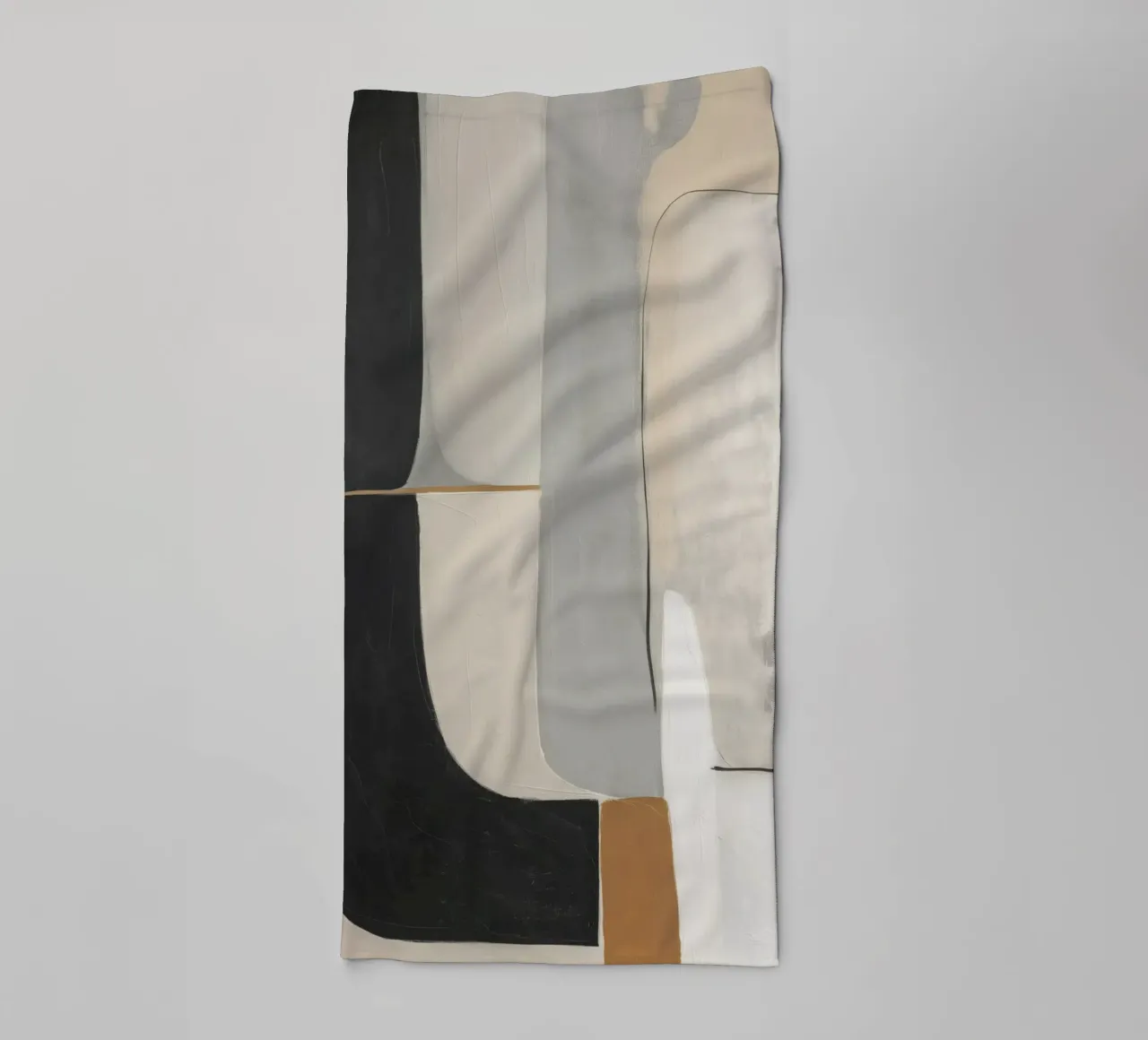 Forme astratte in crema e nero e marrone asciugamano da bagno da Imagine