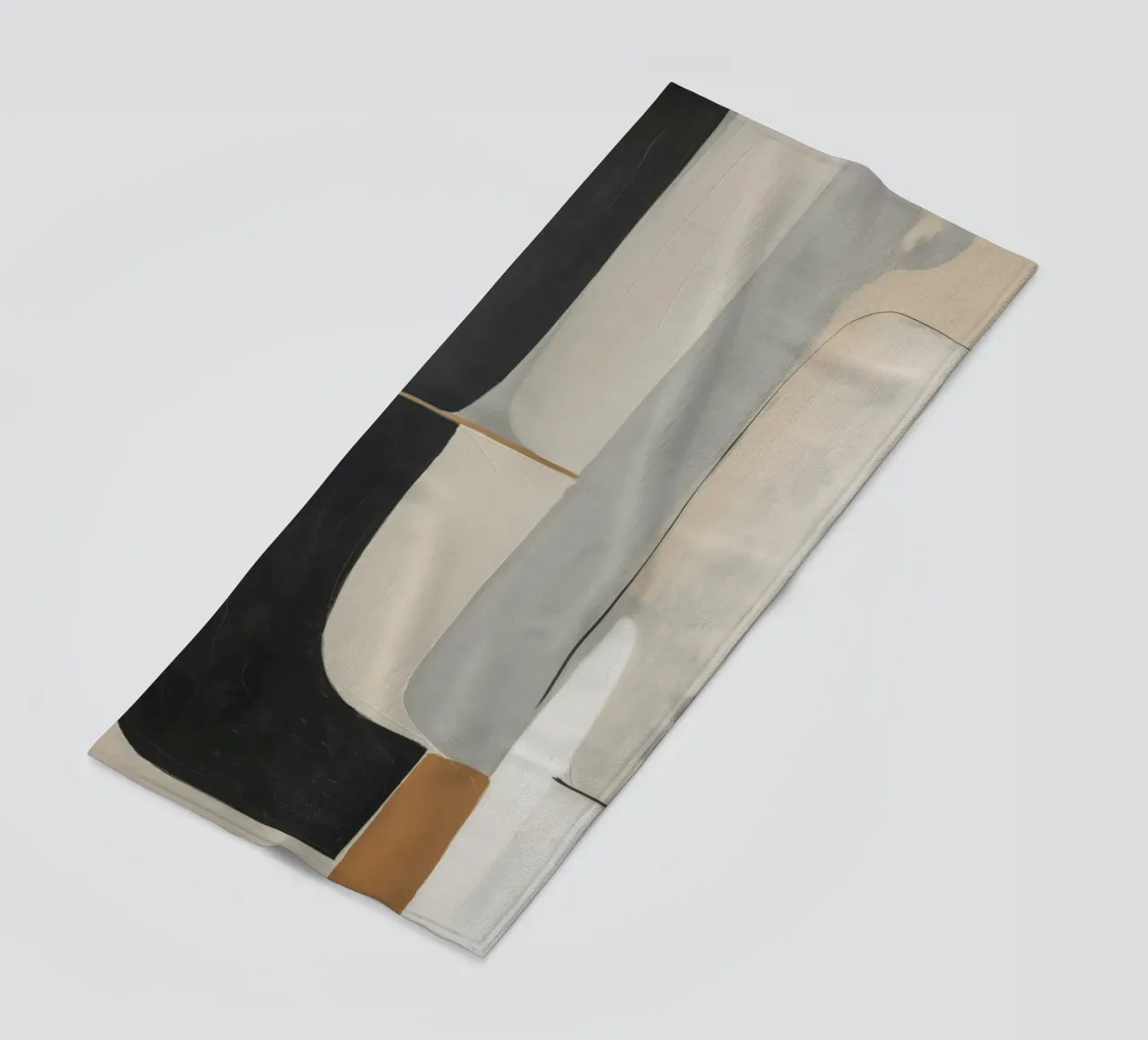 Forme astratte in crema e nero e marrone telo mare da Imagine