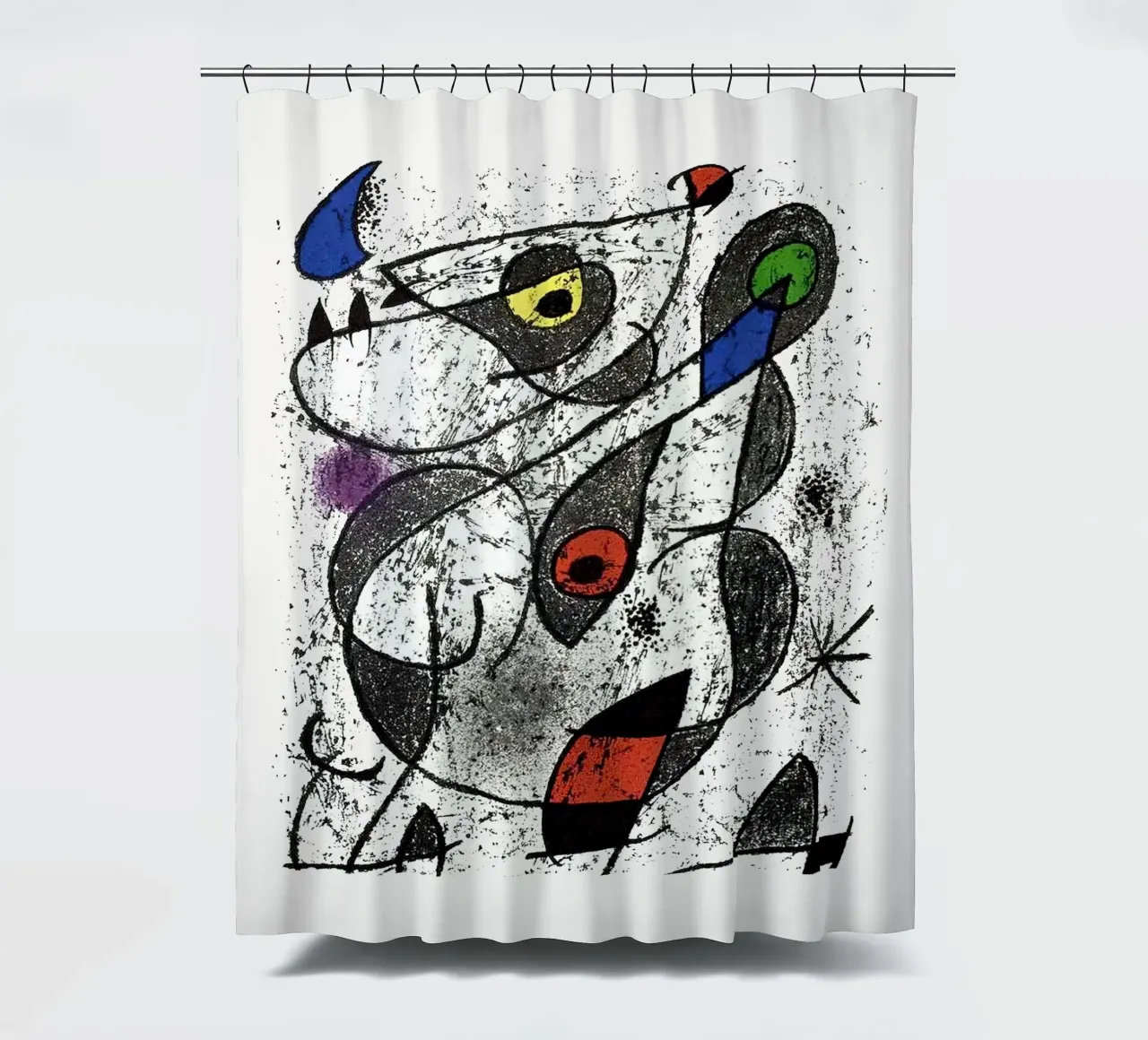 Joan Miro Color Original Lithograph shower curtain by phillipp veisenberg