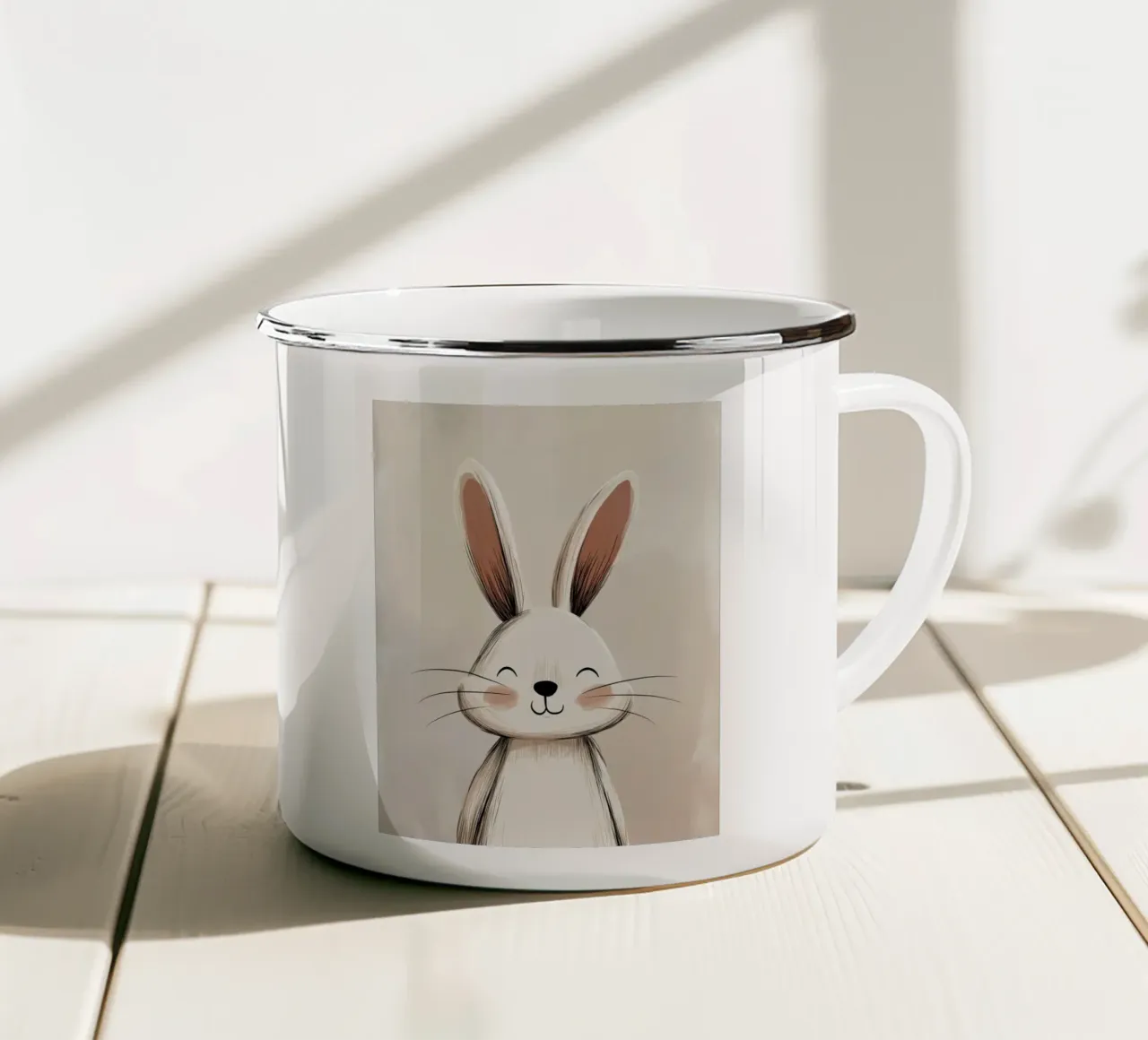 vivero de conejos taza de esmalte de Imagine