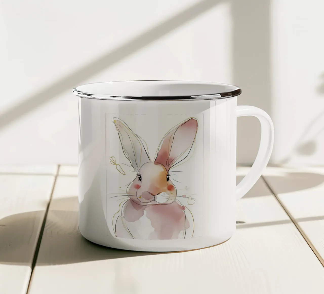Vivaio di conigli tazza in smalto da Imagine