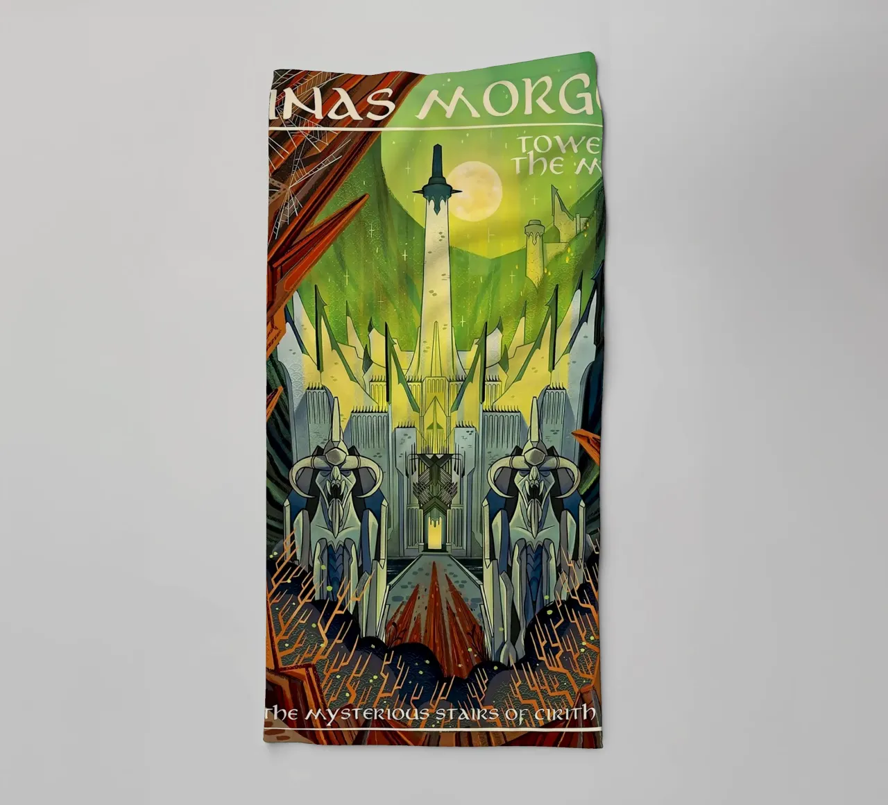 Minas Morgul Tower of the Moon towel by Junkie Movie