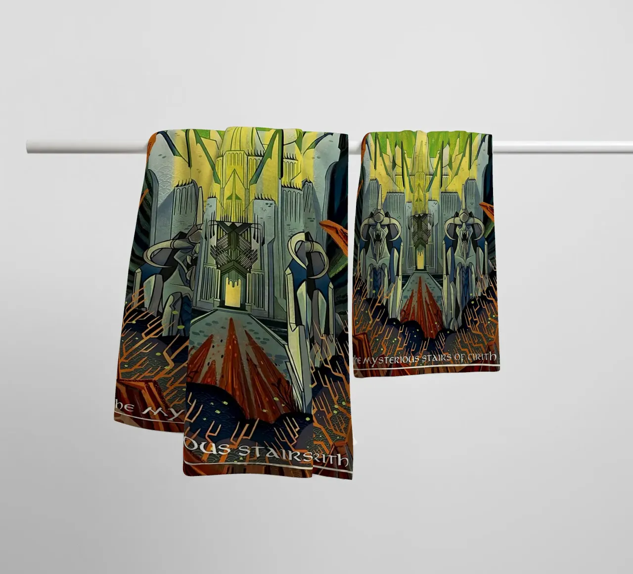 Minas Morgul Tower of the Moon towel by Junkie Movie