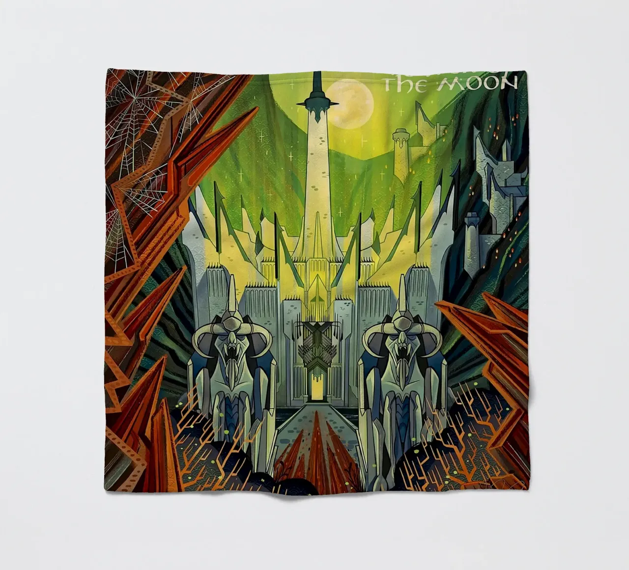 Minas Morgul Tower of the Moon fleece blanket by Junkie Movie