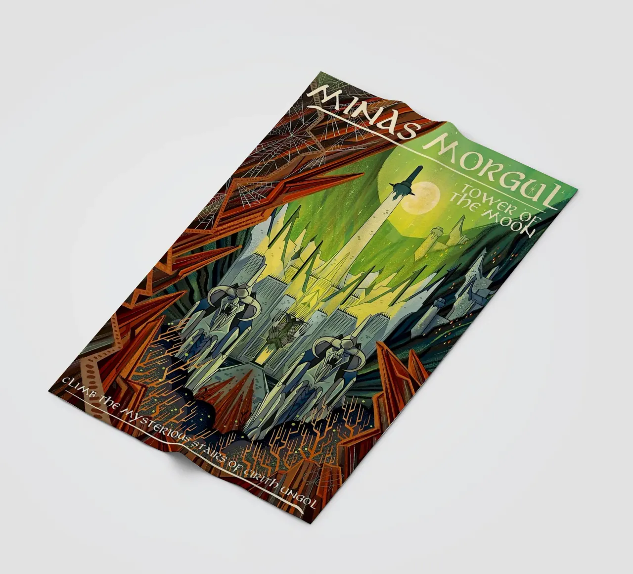 Minas Morgul Tower of the Moon fleece blanket by Junkie Movie