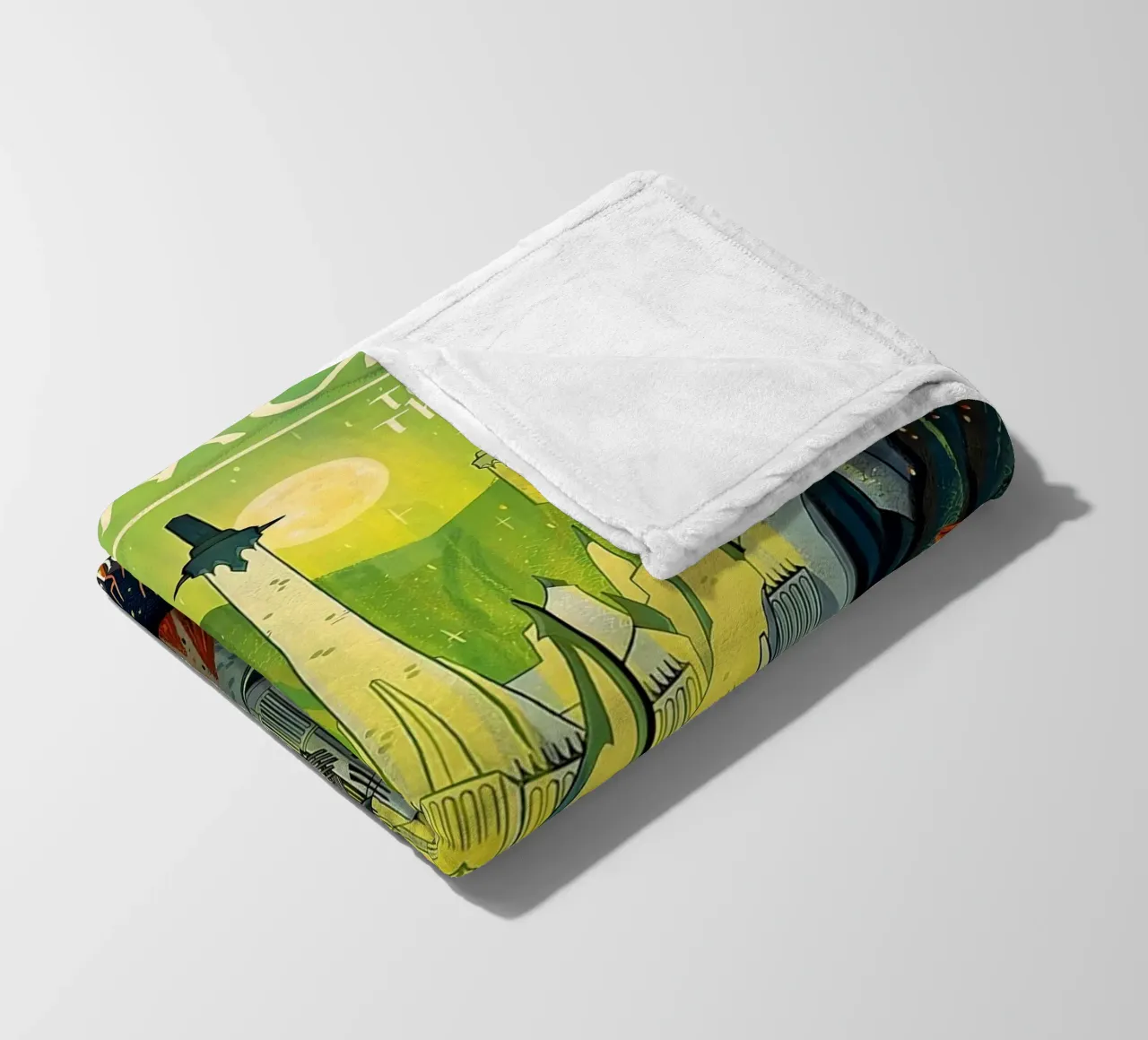 Minas Morgul Tower of the Moon fleece blanket by Junkie Movie
