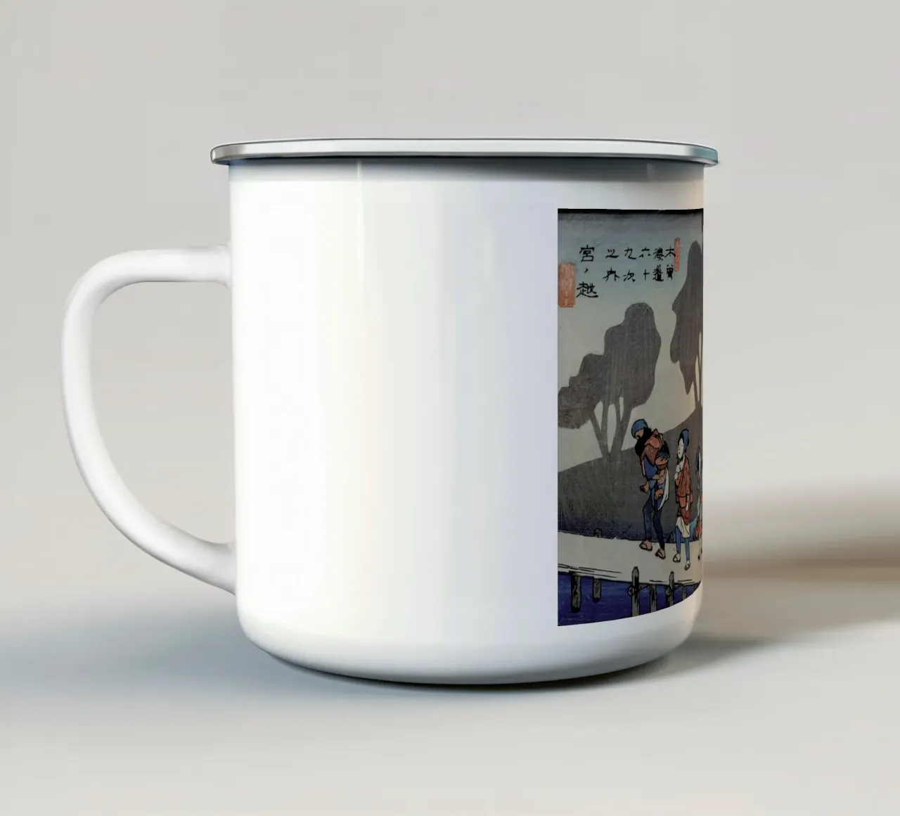 Hiroshige - Miyanokoshi, Station 27 tazza in smalto da ARTOTHEK