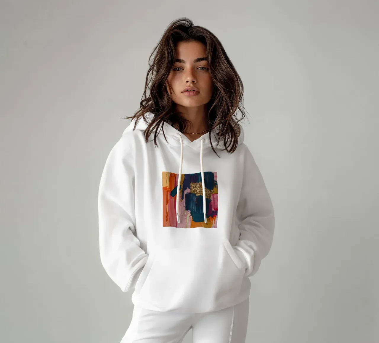 Danza a striature vivaci felpa con cappuccio da Sublime Layers