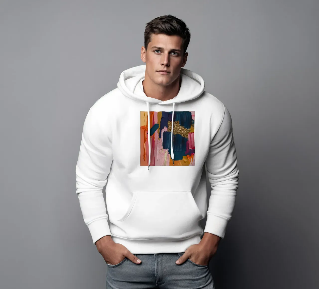Danza a striature vivaci felpa con cappuccio da Sublime Layers