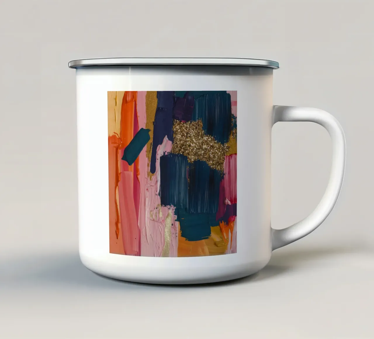 Danza a striature vivaci tazza in smalto da Sublime Layers