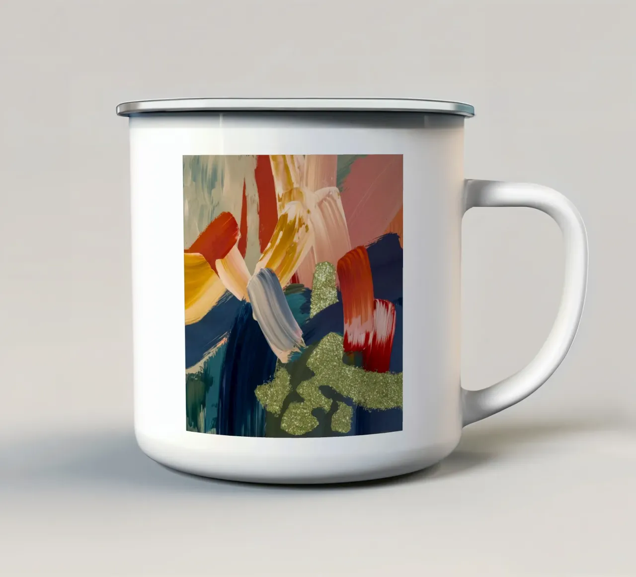 Flusso cremisi dorato tazza in smalto da Sublime Layers