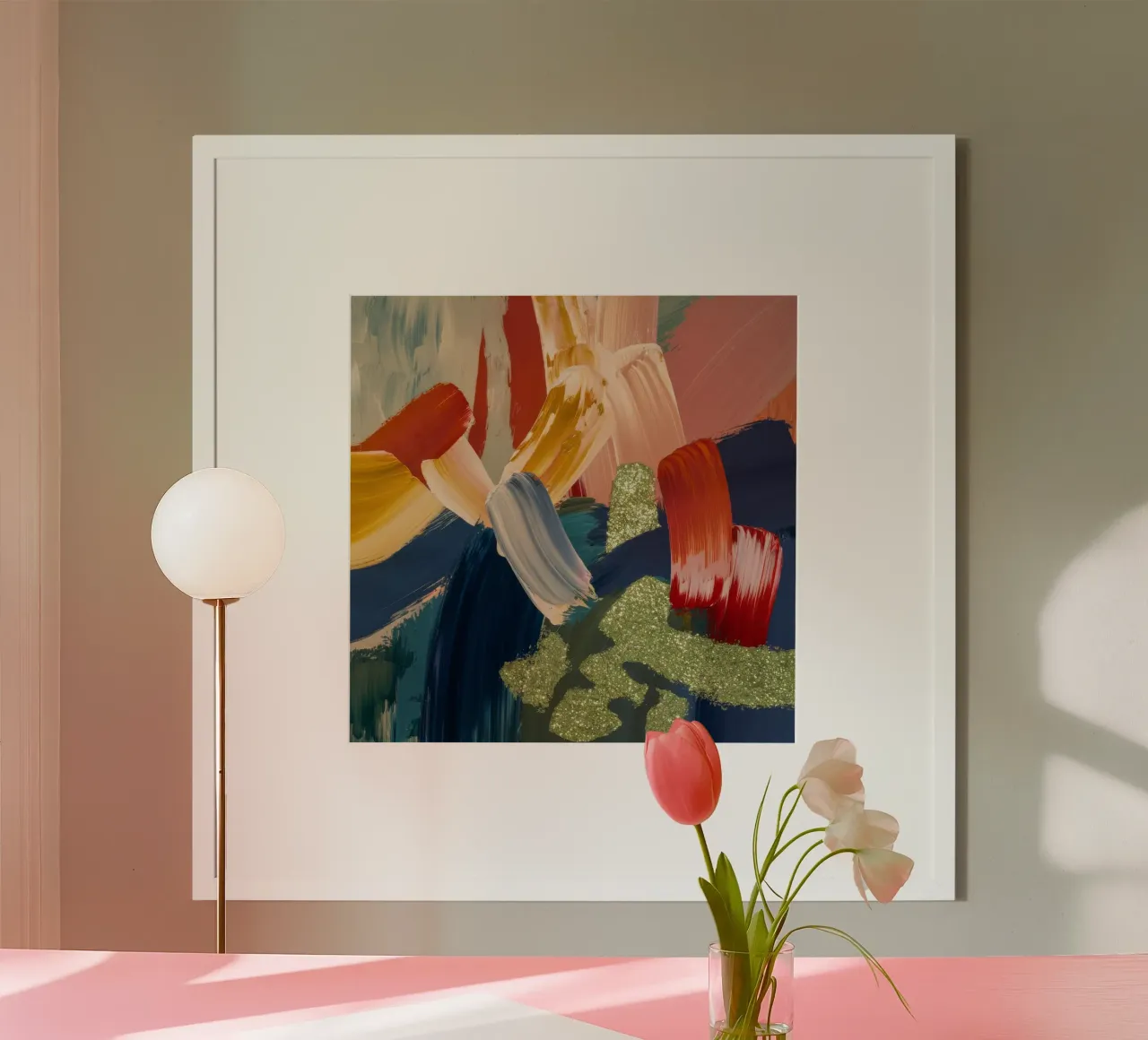 Flusso cremisi dorato poster da Sublime Layers