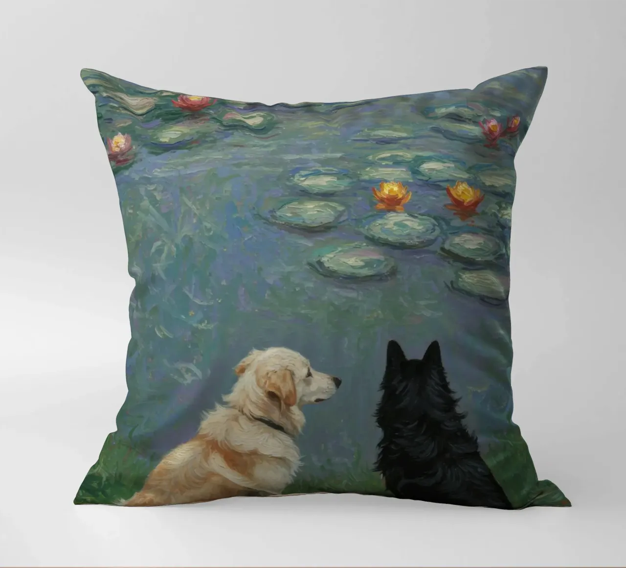 Cani e ninfee di Monet cuscino da Art Center