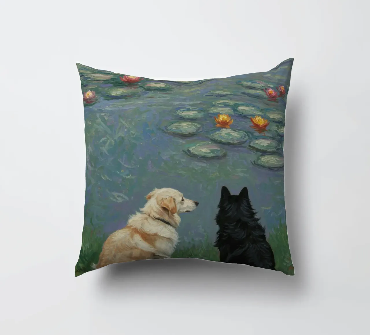 Cani e ninfee di Monet cuscino da Art Center