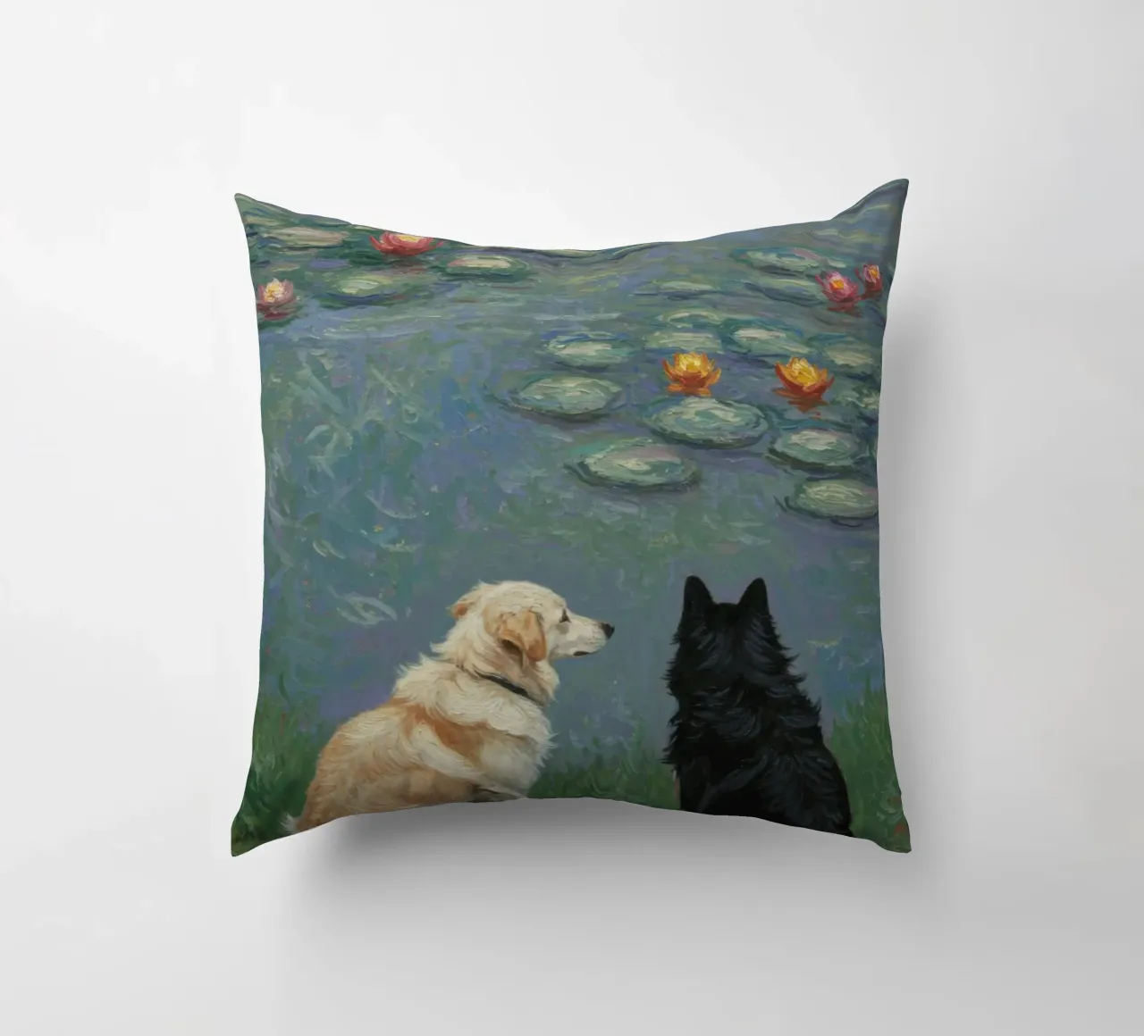 Cani e ninfee di Monet cuscino da Art Center