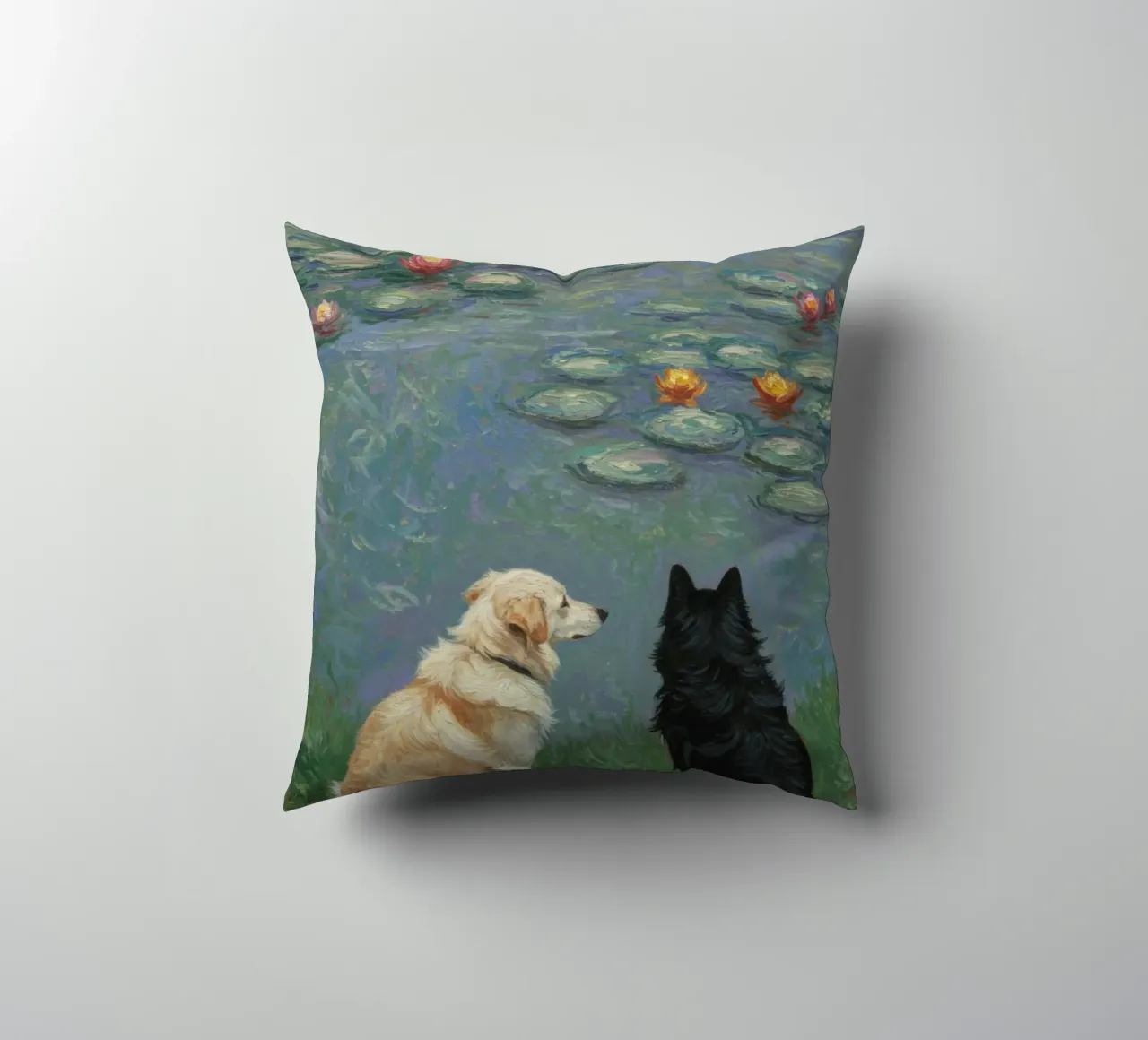 Cani e ninfee di Monet cuscino da Art Center