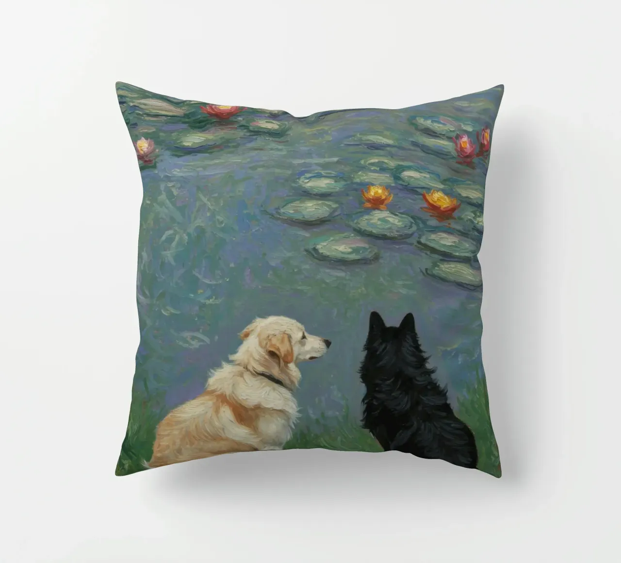 Cani e ninfee di Monet cuscino da Art Center