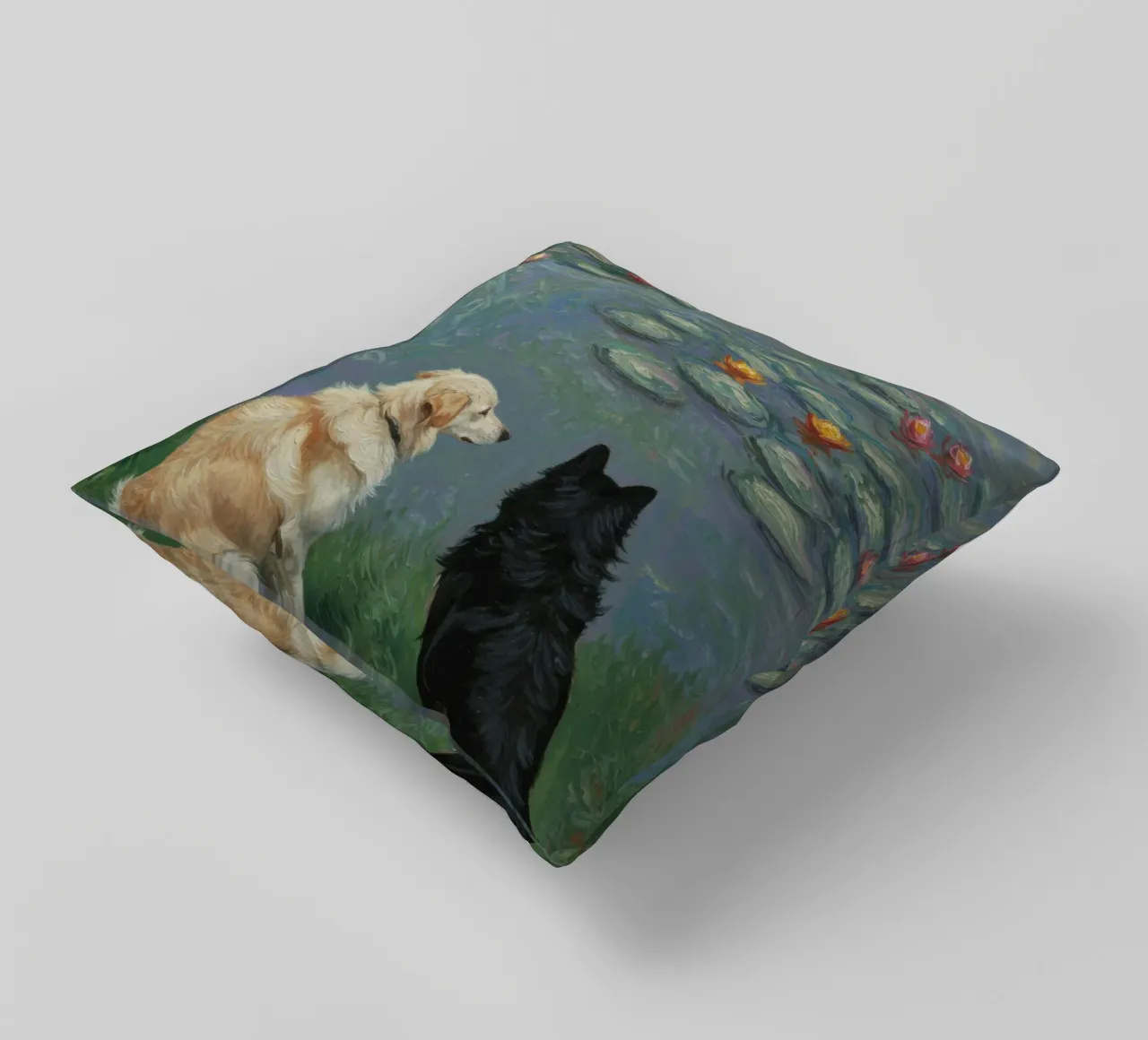 Cani e ninfee di Monet cuscino da Art Center