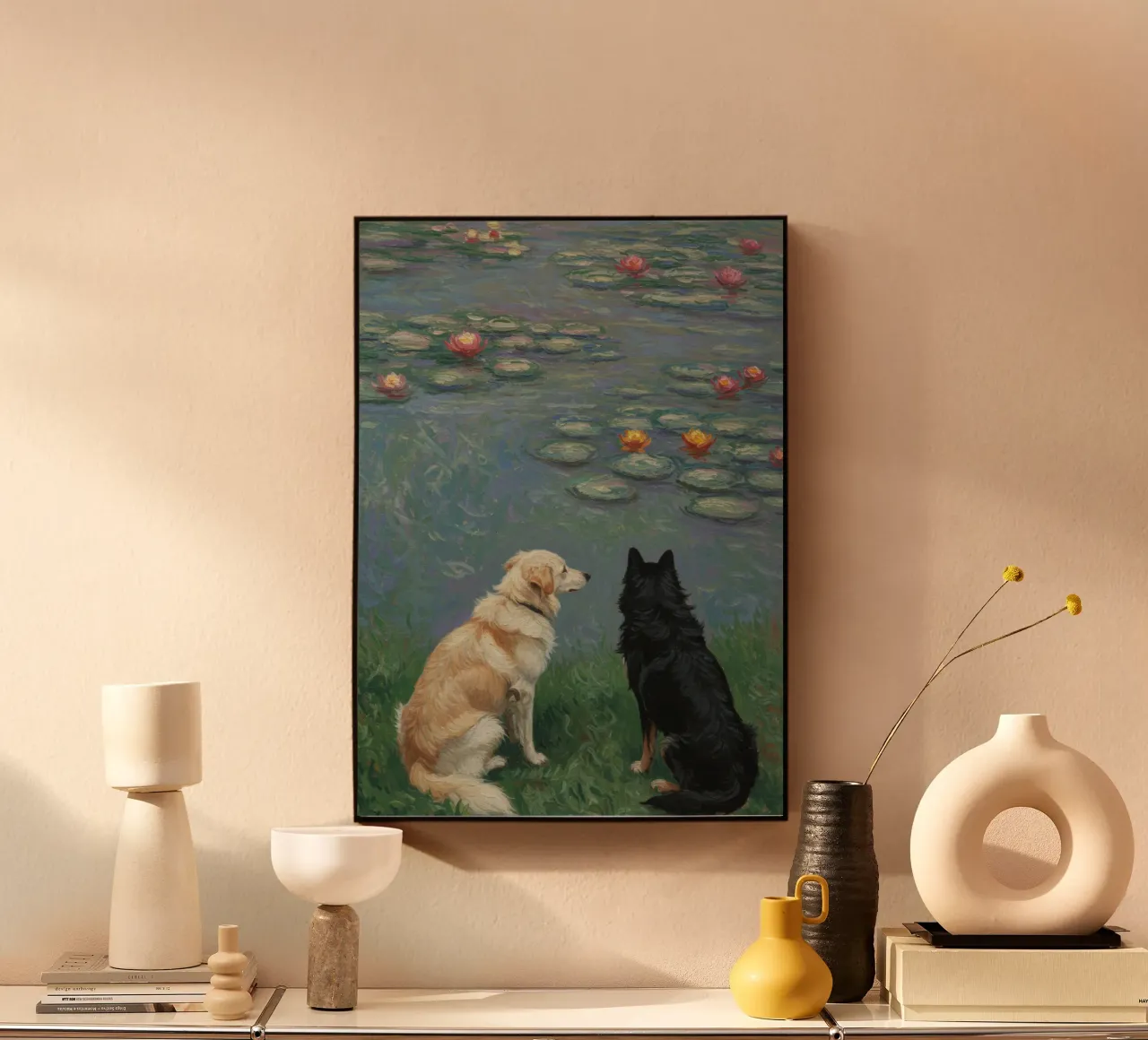 Cani e ninfee di Monet plexiglass da Art Center