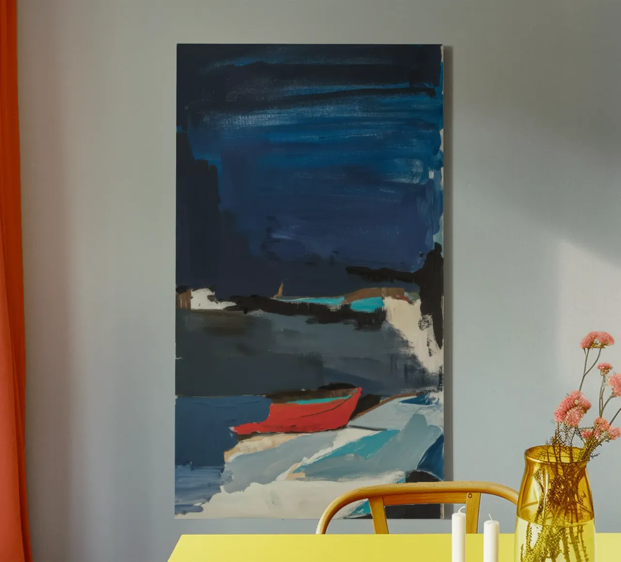 Azure Horizon Calm canvas with Floater frame by Sublime Layers