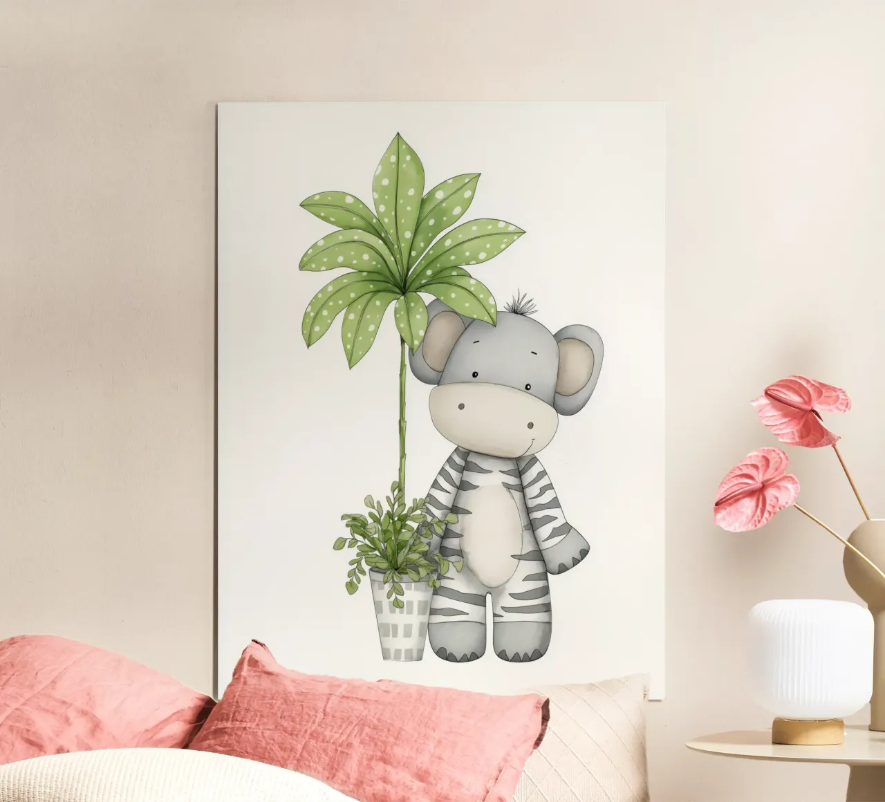 Vivaio di zebre poster con telaio in legno da Imagine