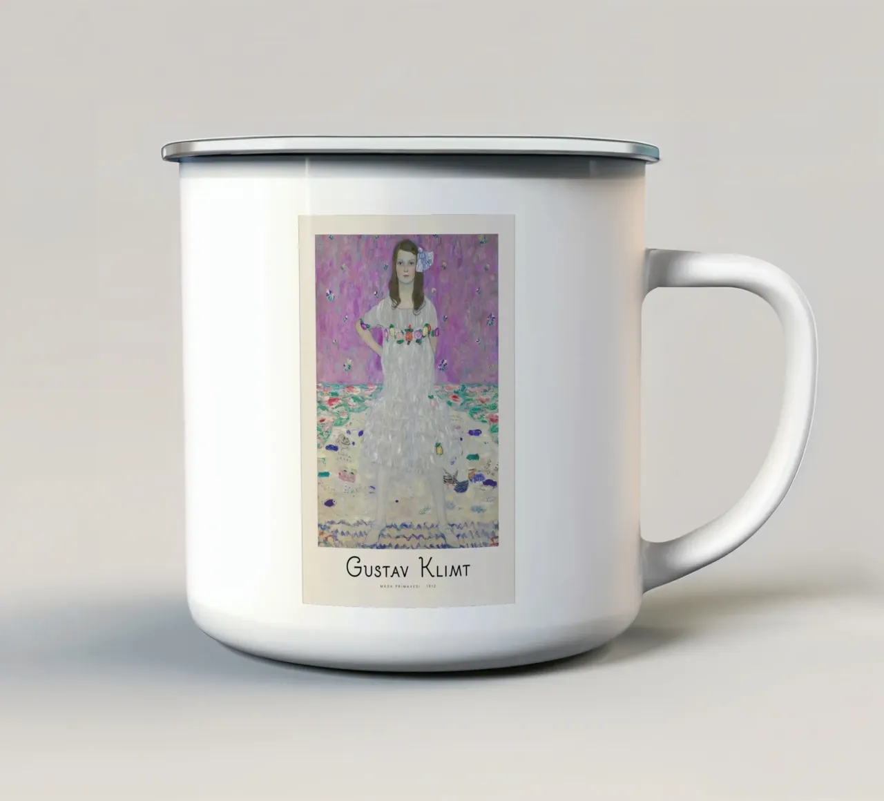 Gustav Klimt - Madam Primavesi - 1912 tazza in smalto da Vintage by JUNIQE