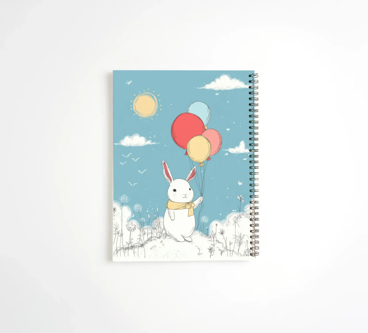Rabbit with balloons for the nursery spiral notebook by Imagine