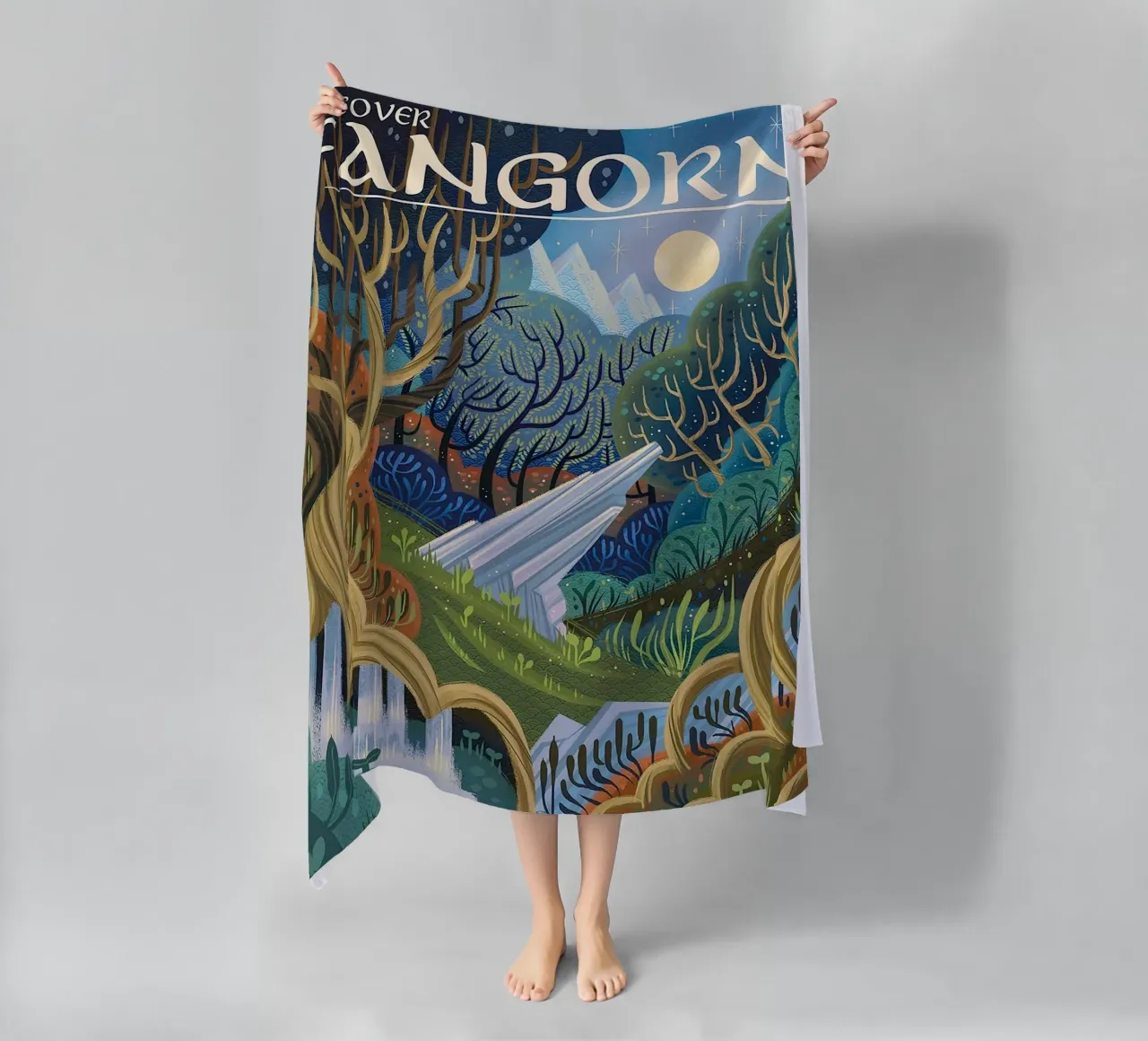 Discover Fangorn beach towel by Junkie Movie