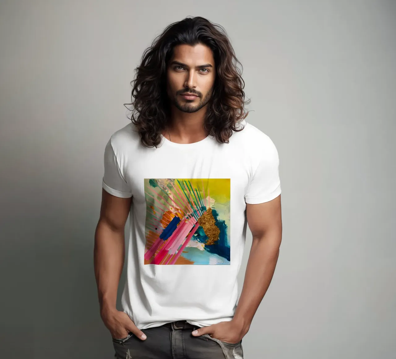 Esplosione di raggi dorati t-shirt da Sublime Layers